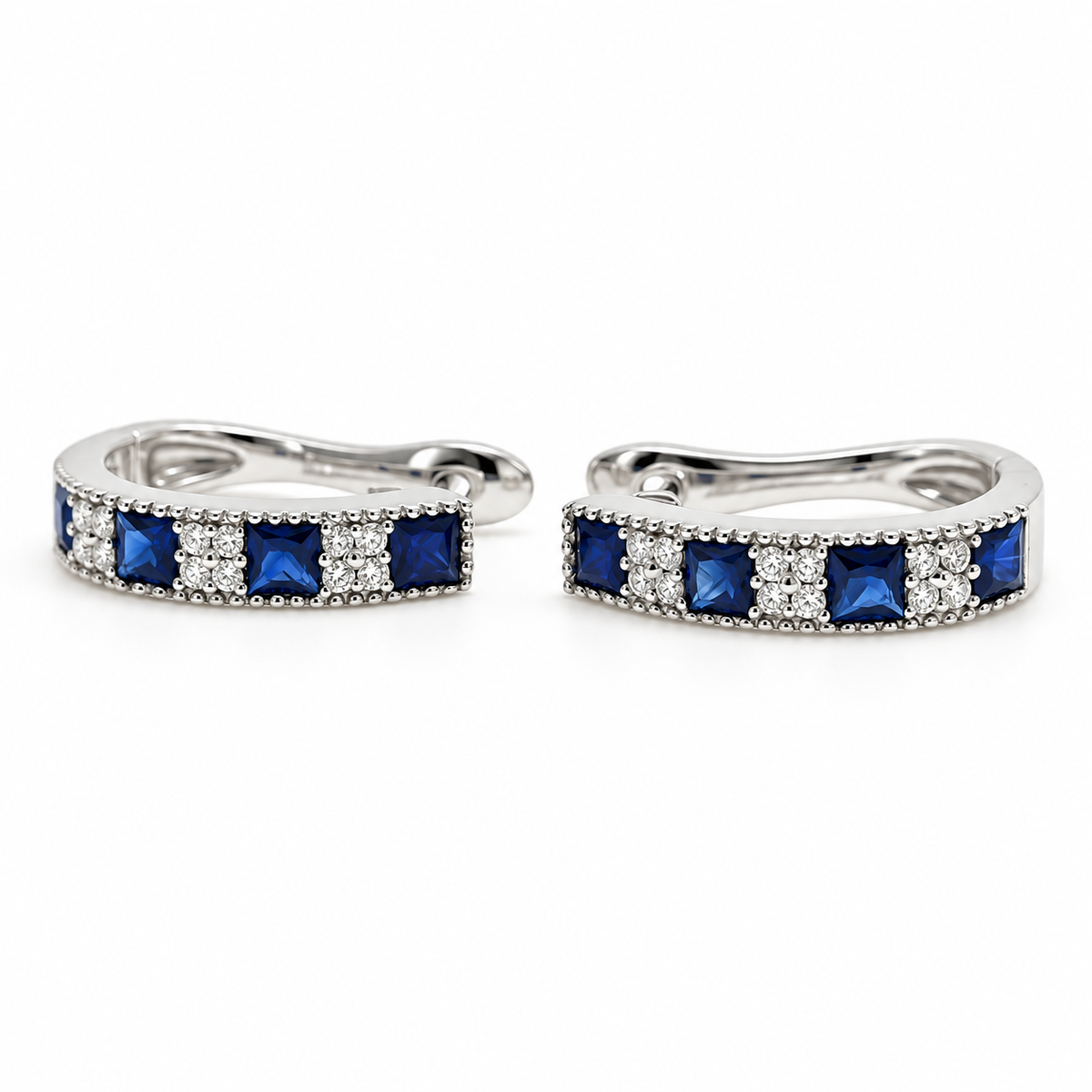 Aros Zafiros Princess Y Diamantes