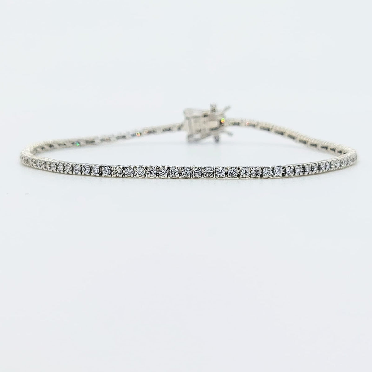 Pulsera Tenis Oro Blanco 18K Y Brillantes 1 Carat