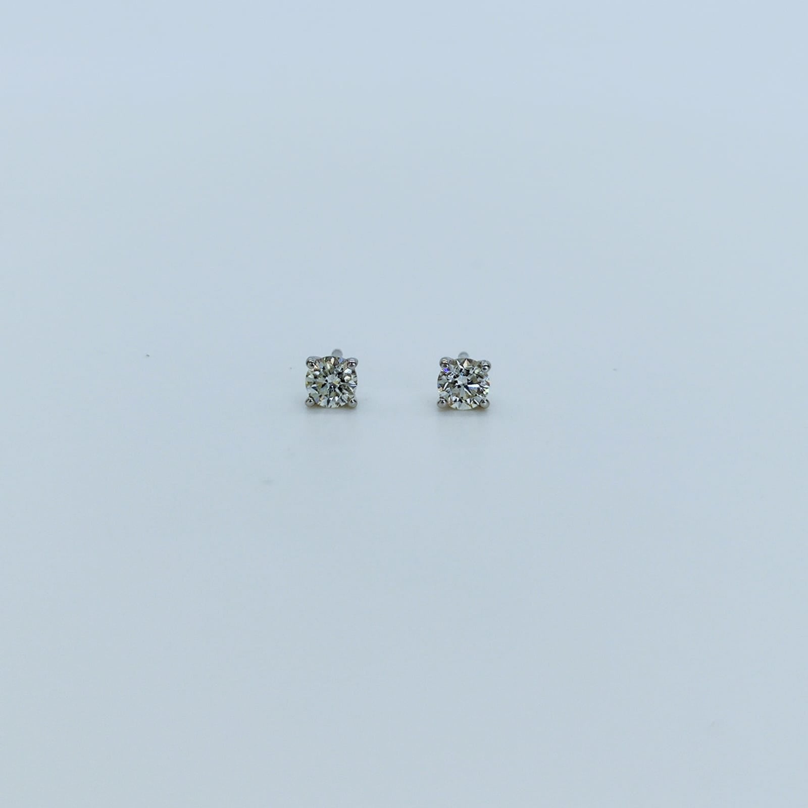 Aros Punto de Luz Oro Blanco 18K 0,20Ct