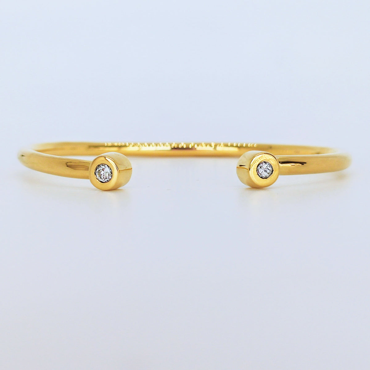 Pulsera Maciza Oro Amarillo 18K Y Brillantes 20 Puntos 8gr