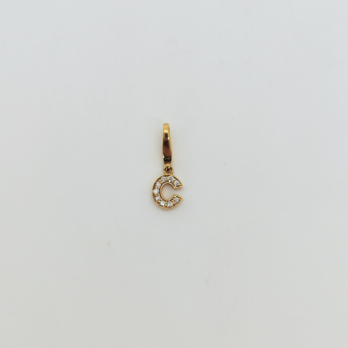 Charm Letra C Oro Amarillo Y Brillantes