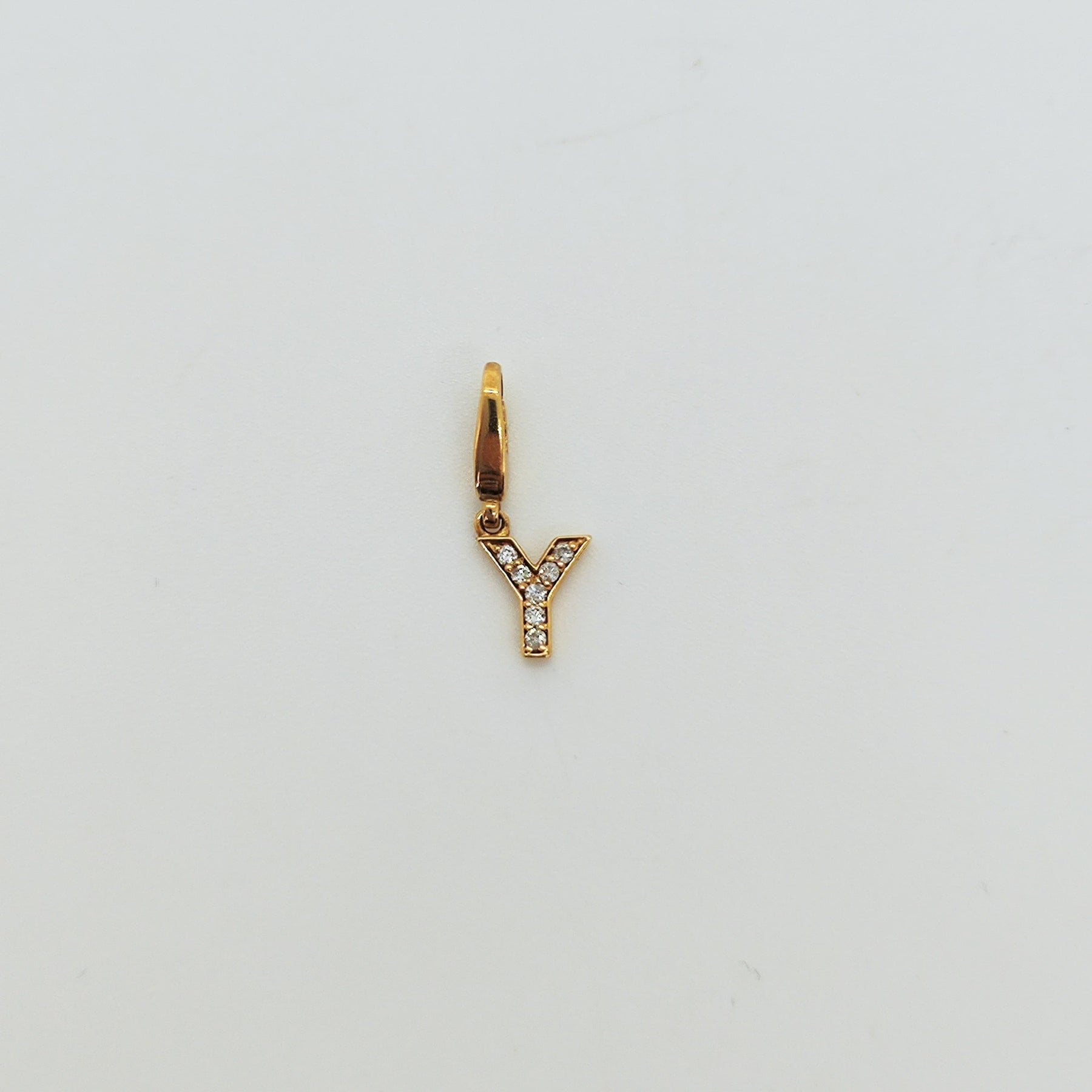 Charm Letra Y Oro Amarillo Y Brillantes