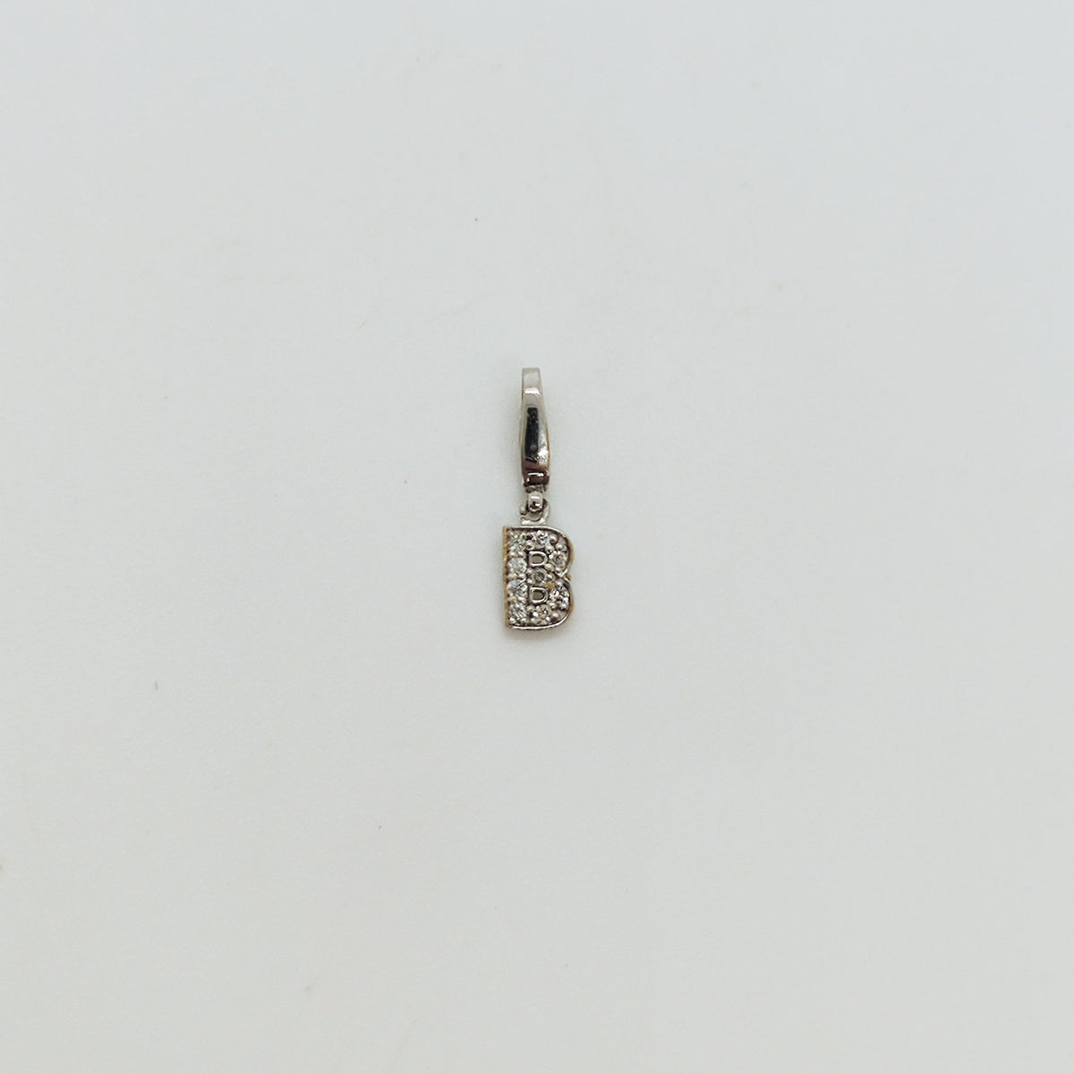 Charm Letra B Oro Blanco Y Brillantes