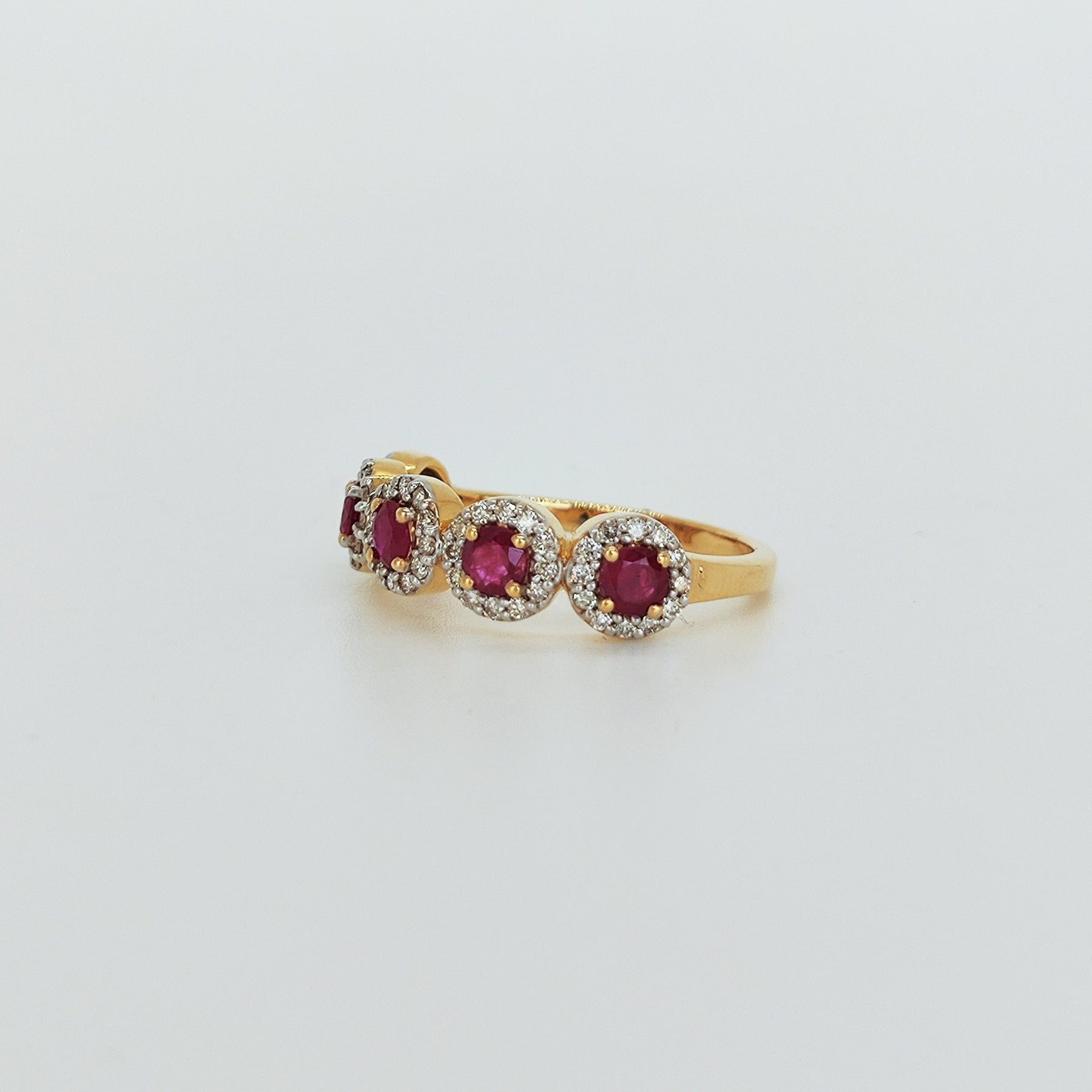 Quintillo Rubíes y Brillantes Oro Amarillo 18K