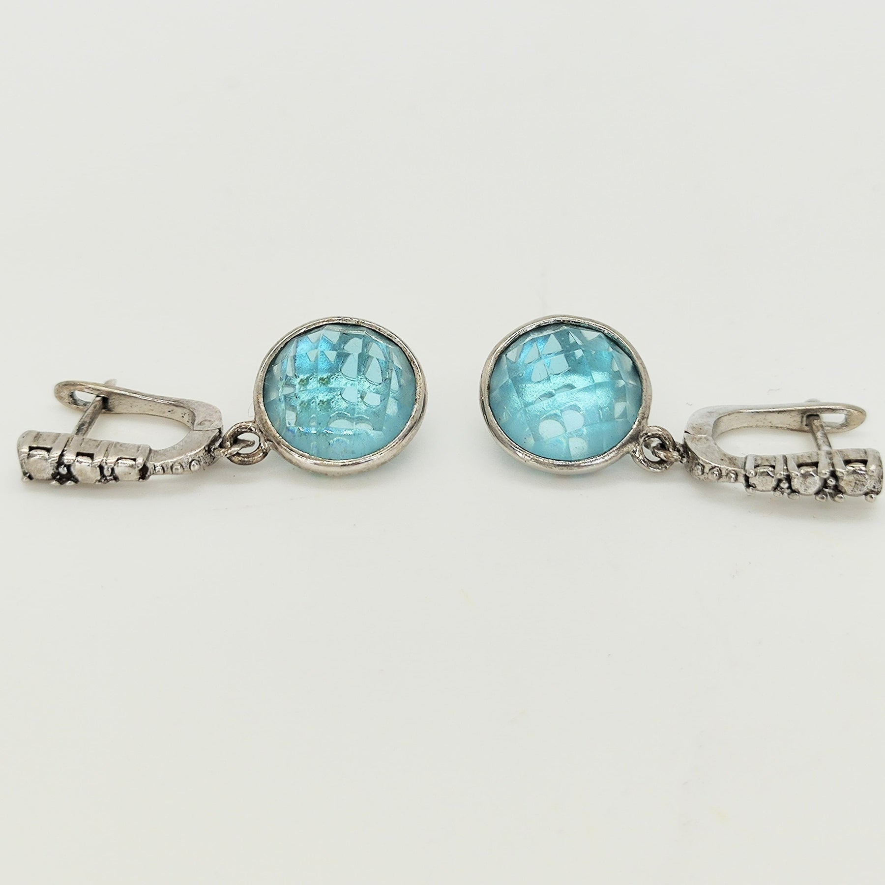 Aros Plata Rodinada Redondos Topacio
