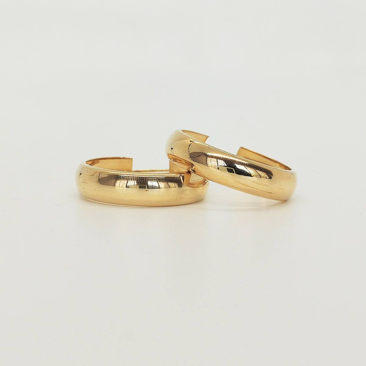 Argollas Bombé Oro Amarillo 2,5cm