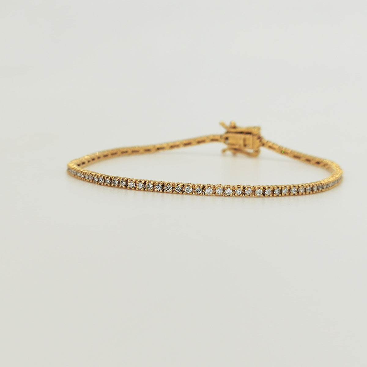 Pulsera Tenis Oro Amarillo Y Brillantes