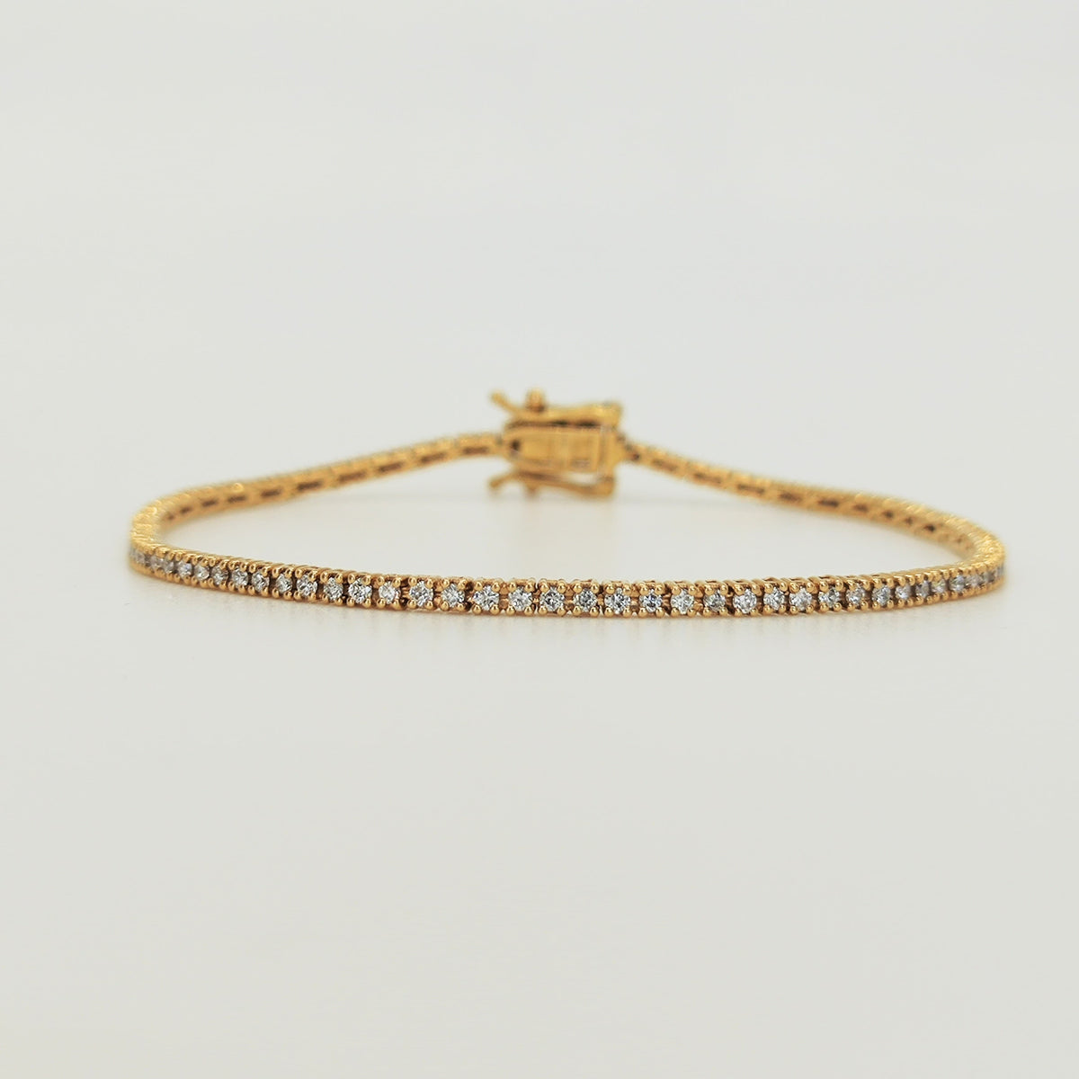 Pulsera Tenis Oro Amarillo Y Brillantes