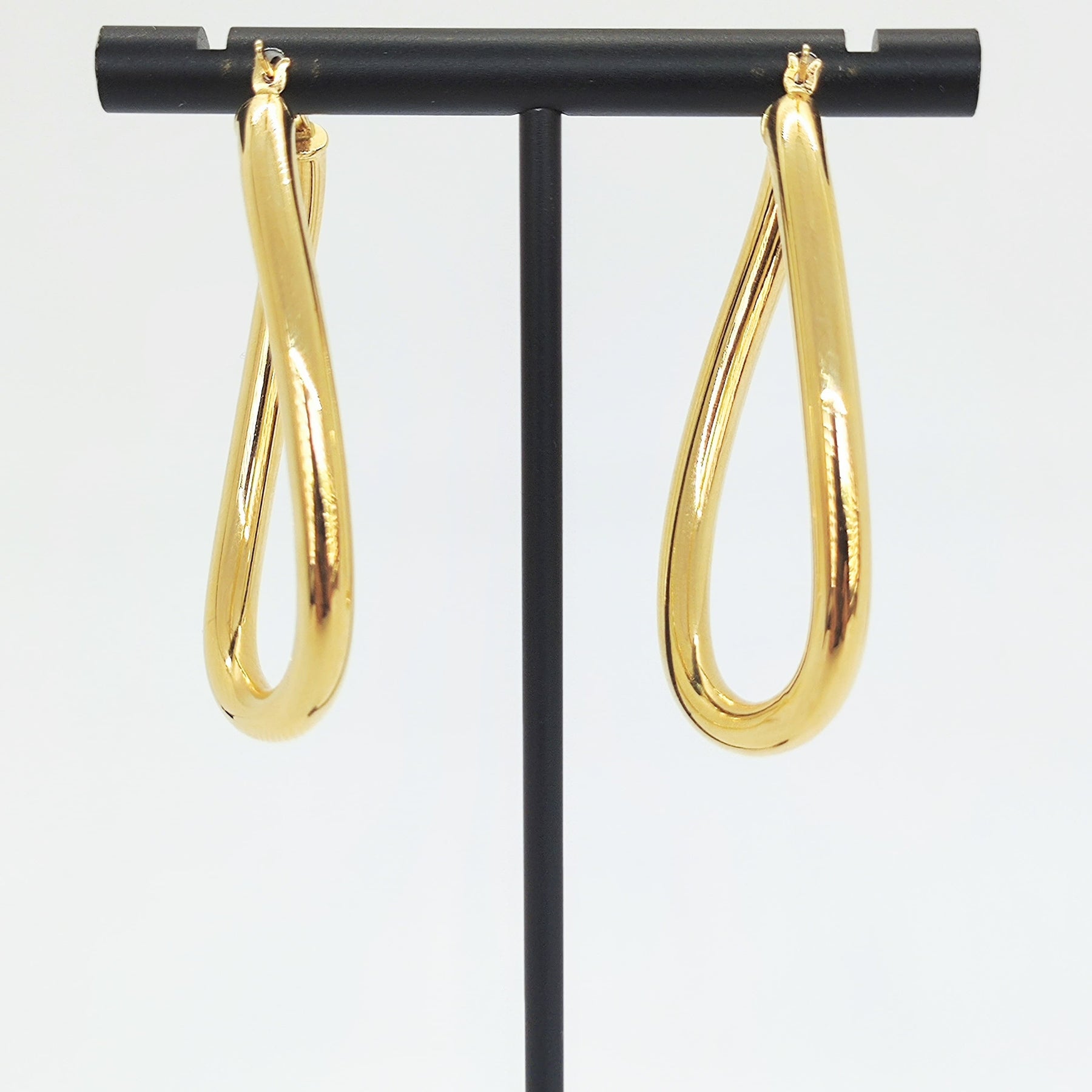 Argollas Oval Curvas Oro Amarillo