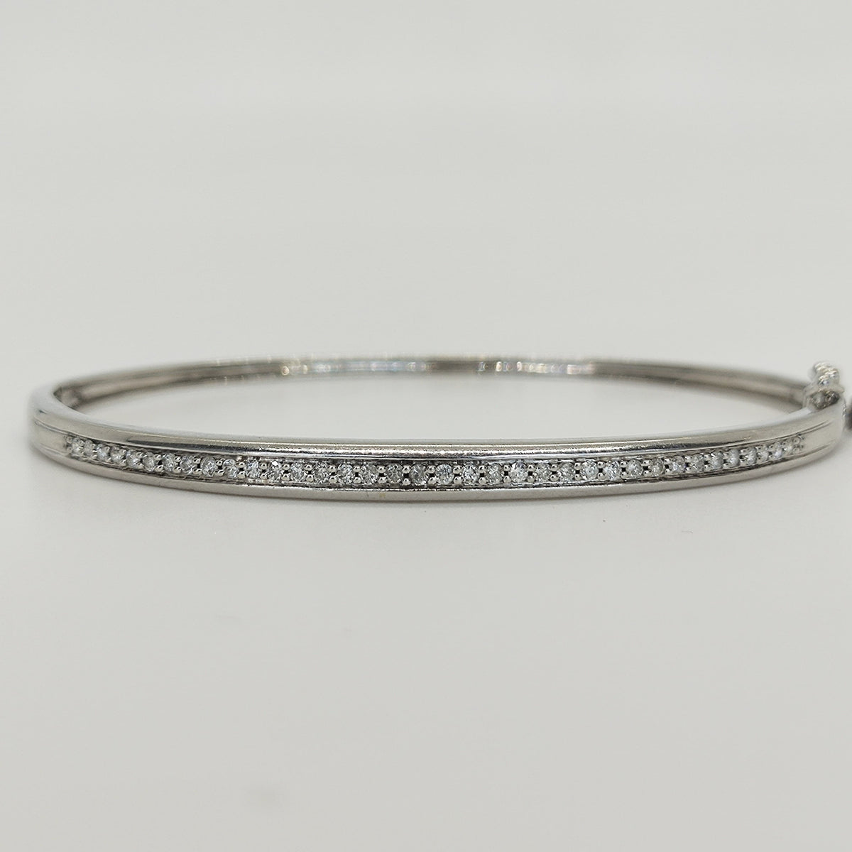 Esclava Oro Blanco Riel De Brillantes