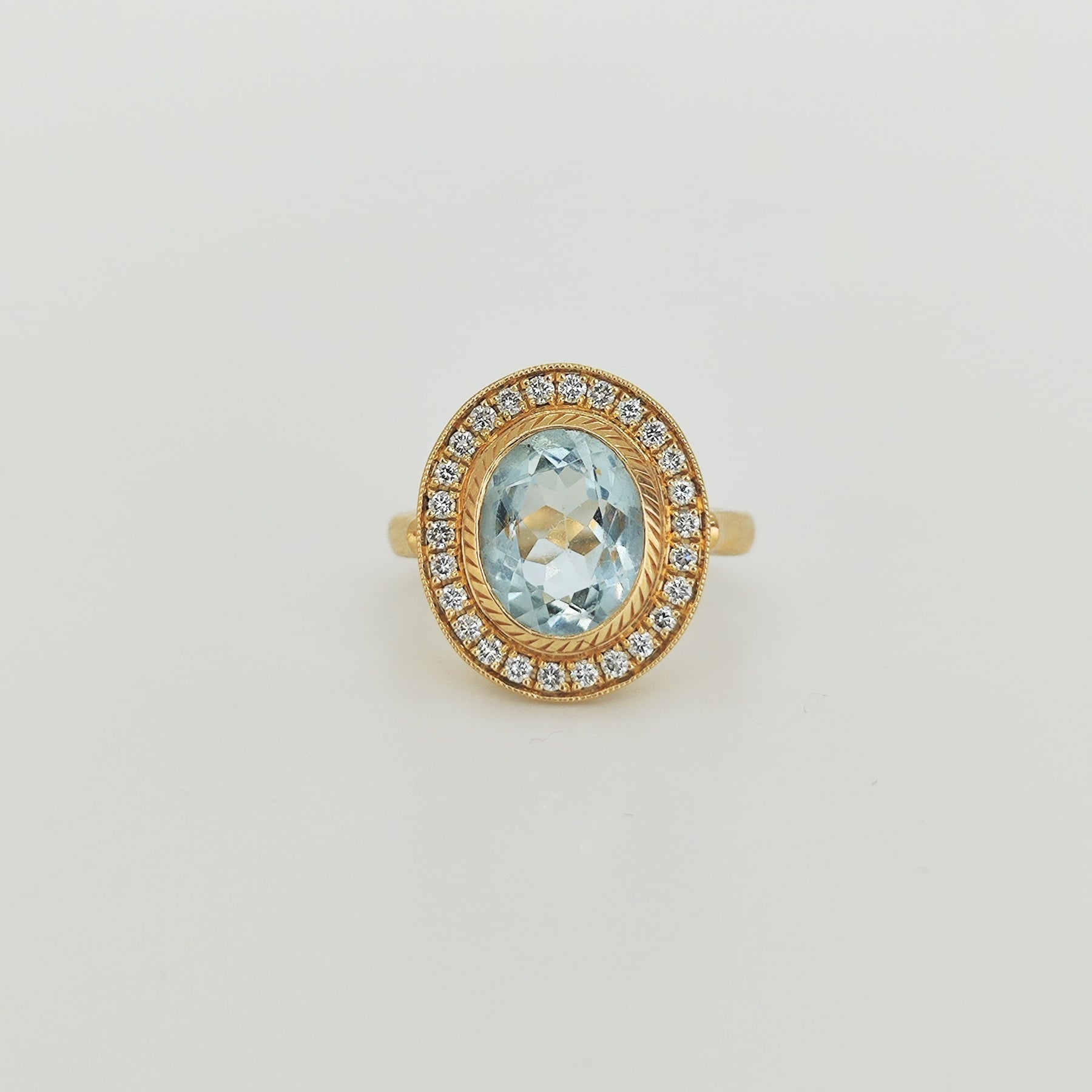 Anillo Aguamarina Cordón Maxi