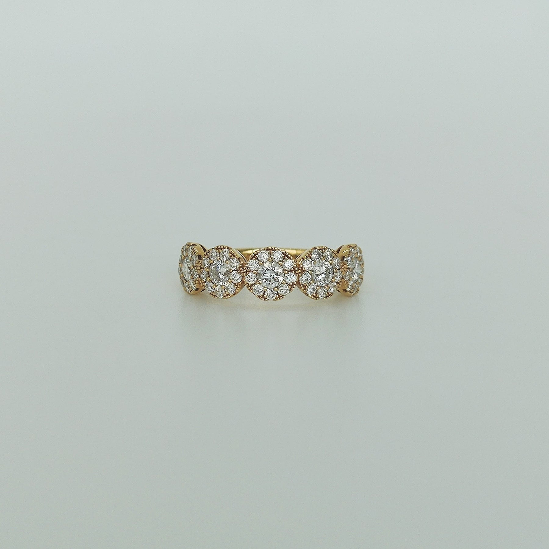Anillo Aura 1 Quilate De Diamantes Oro Amarillo 18K