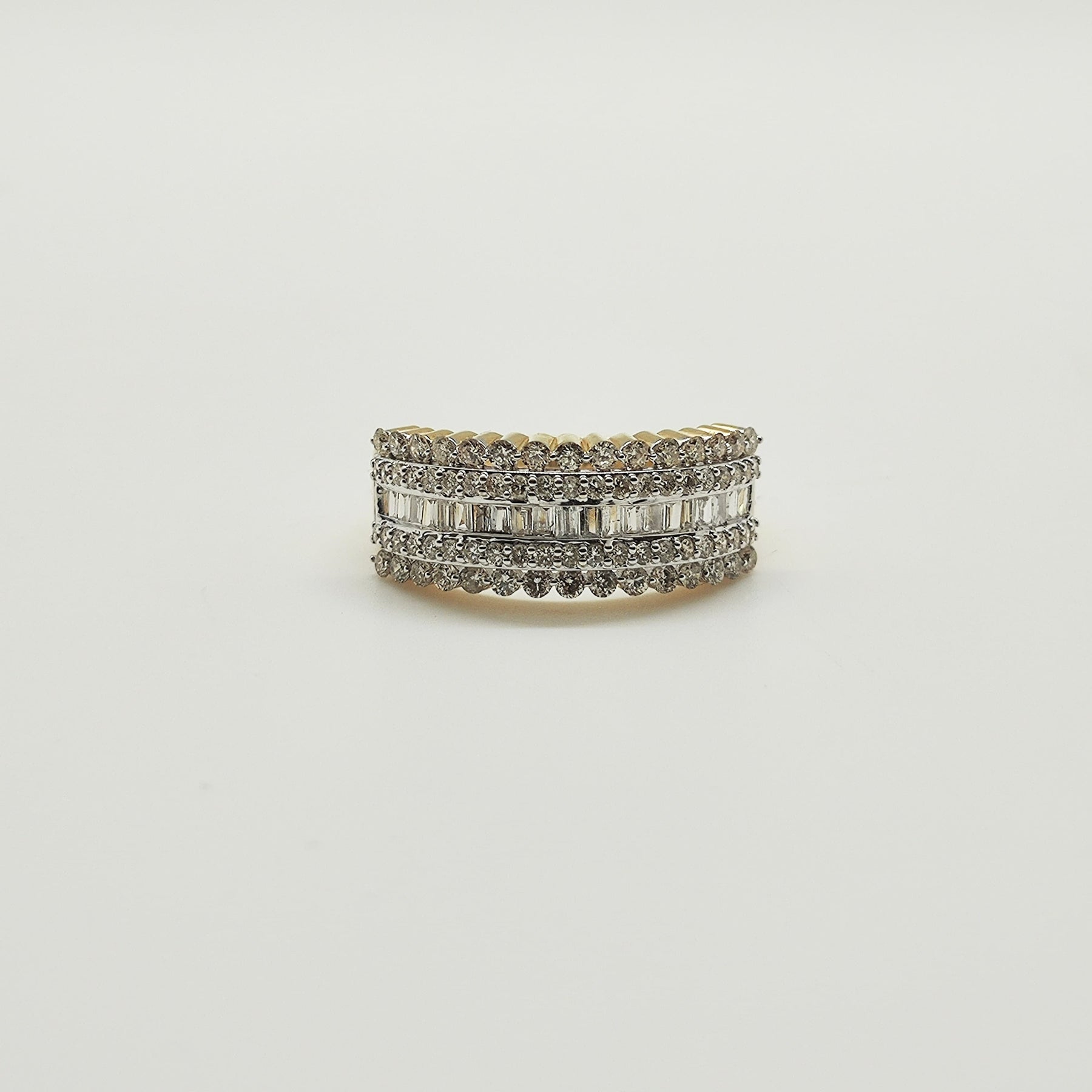 Maxi Anillo Corona Baguette Oro Amarillo