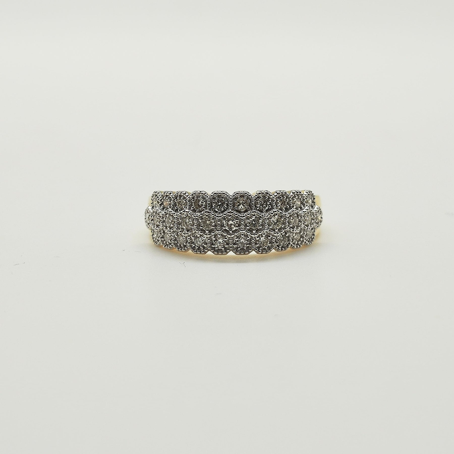 Anillo Panal De Abeja Oro Amarillo