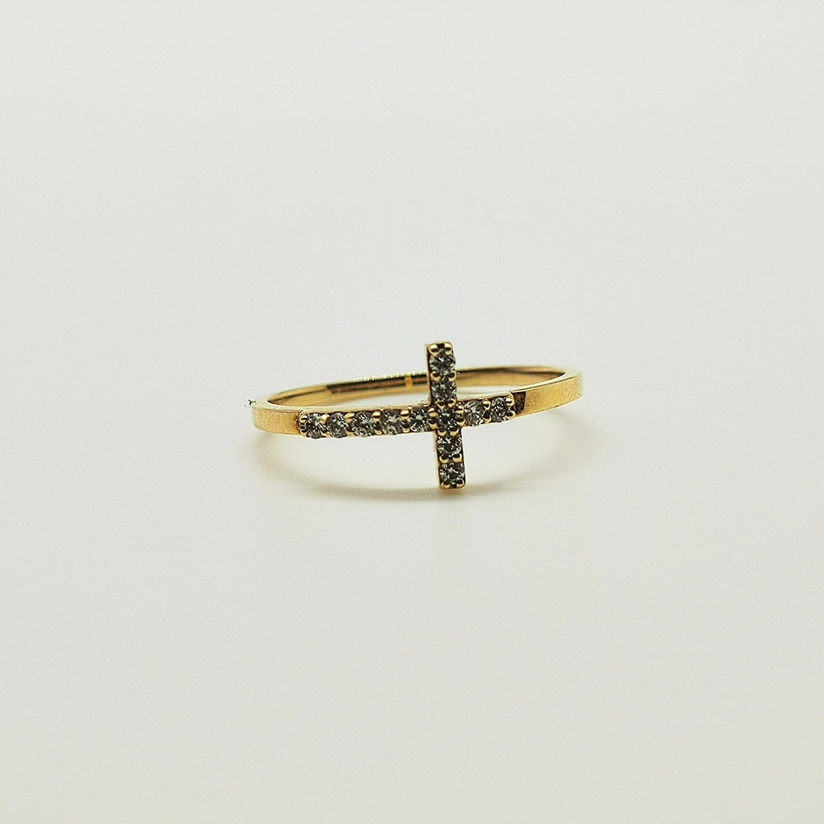 Anillo Cruz Oro Amarillo 18K