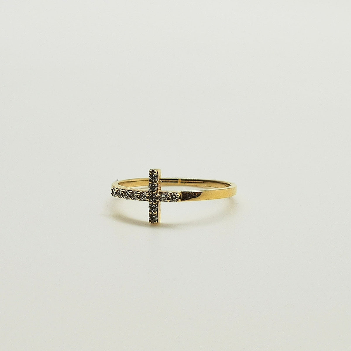 Anillo Cruz Oro Amarillo 18K