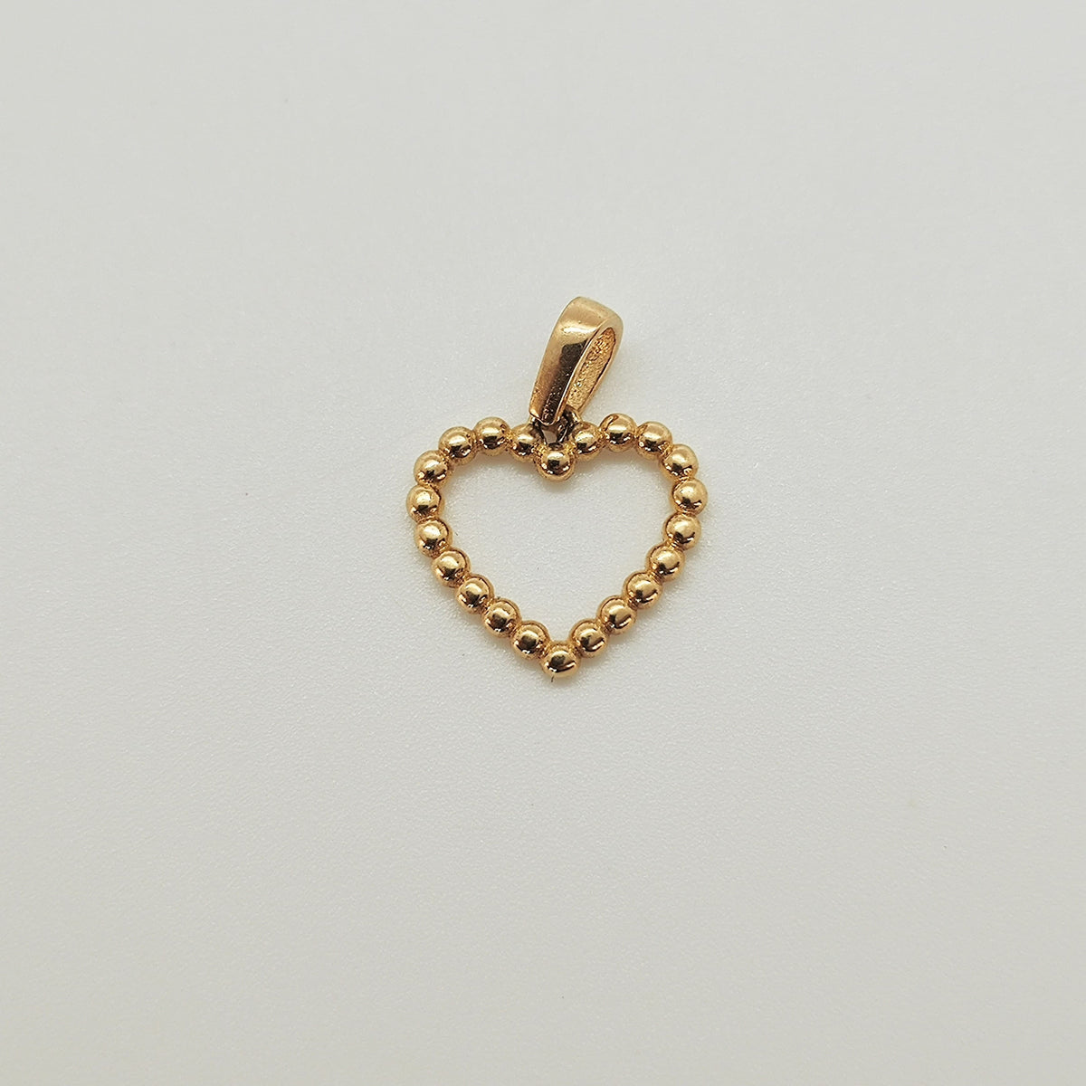 Colgante Corazón Bolitas Oro Amarillo