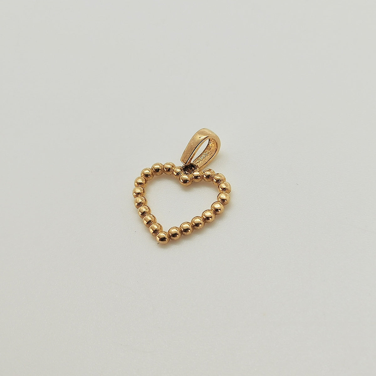 Colgante Corazón Bolitas Oro Amarillo