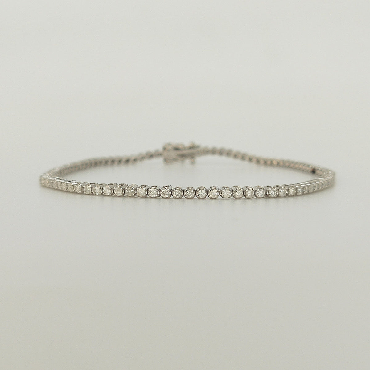 Pulsera Tenis Oro Blanco Y Brillantes