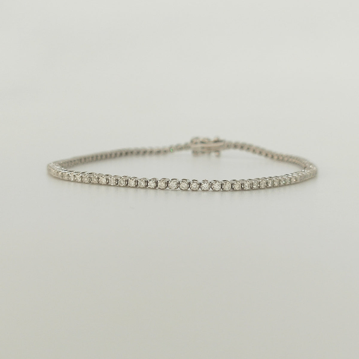 Pulsera Tenis Oro Blanco Y Brillantes