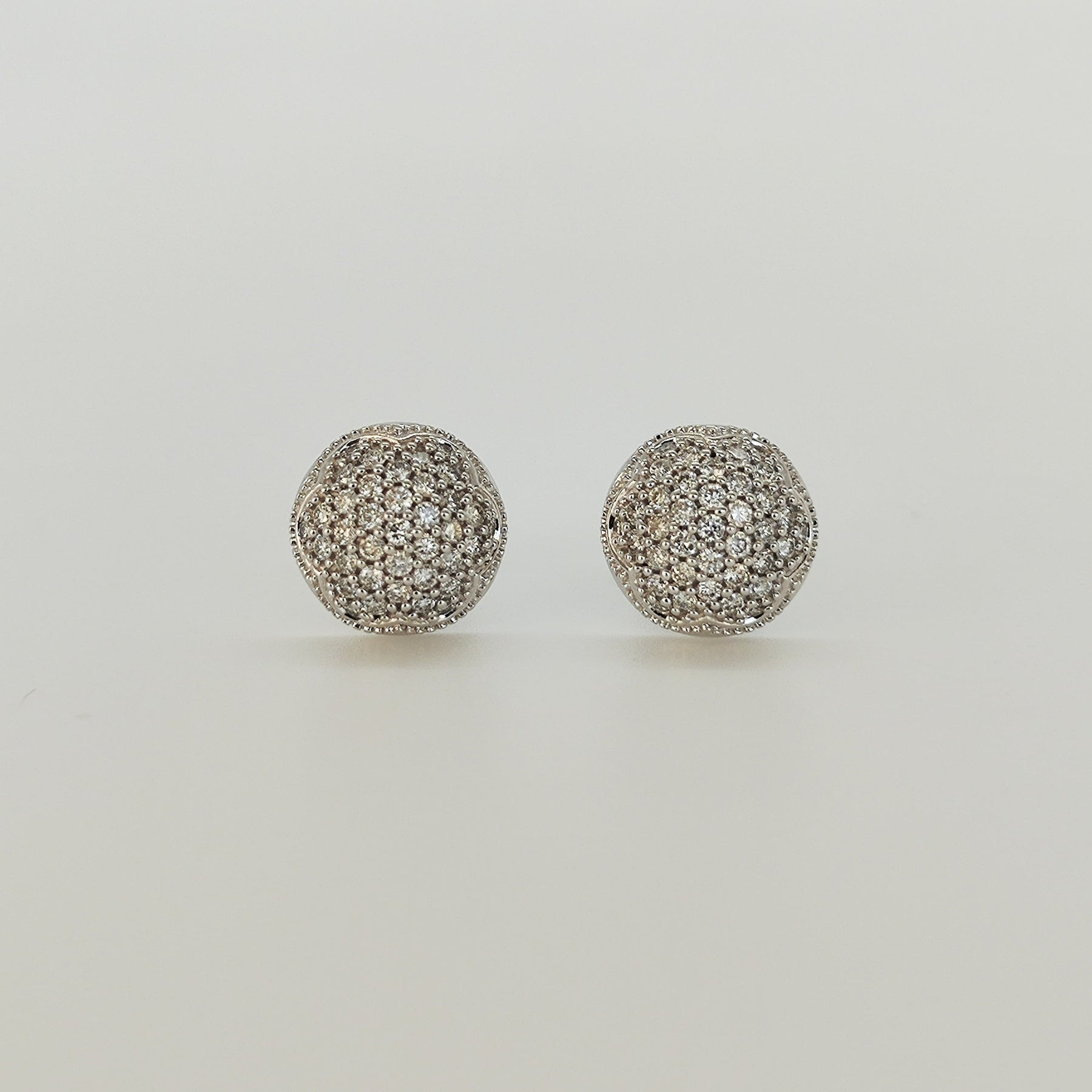 Aros Roseta De Brillantes Oro Blanco 18K