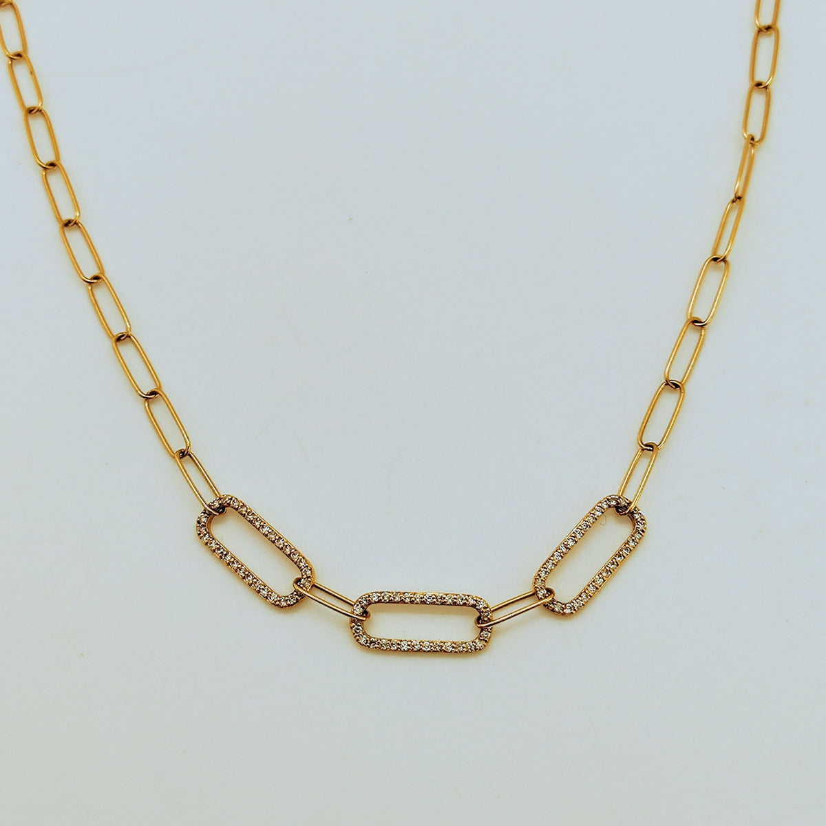 Collar Eslabones De Brillantes Oro Amarillo 18K