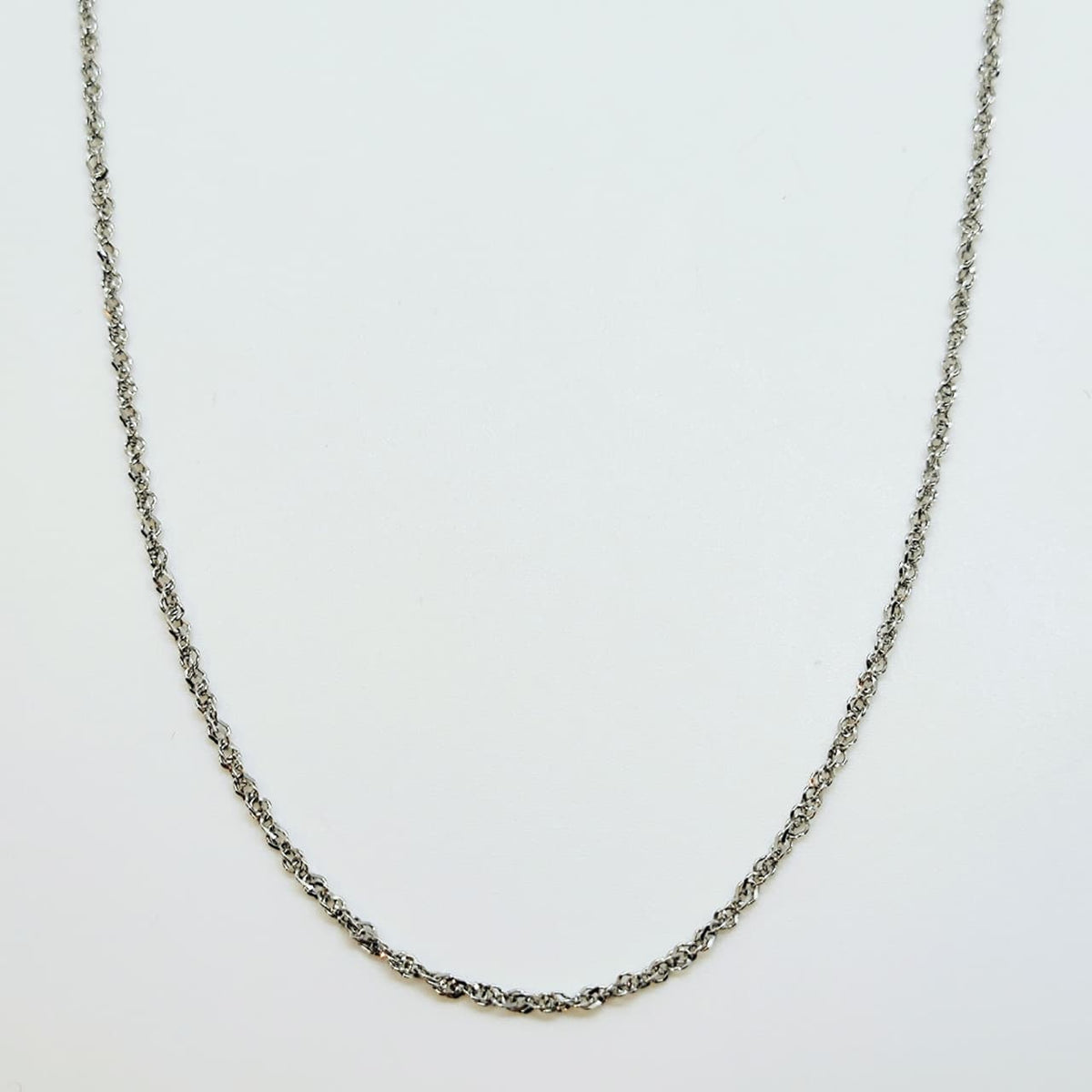 Cadena Cuerda Oro Blanco 35Cm