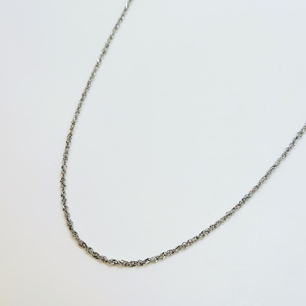 Cadena Cuerda Oro Blanco 35Cm