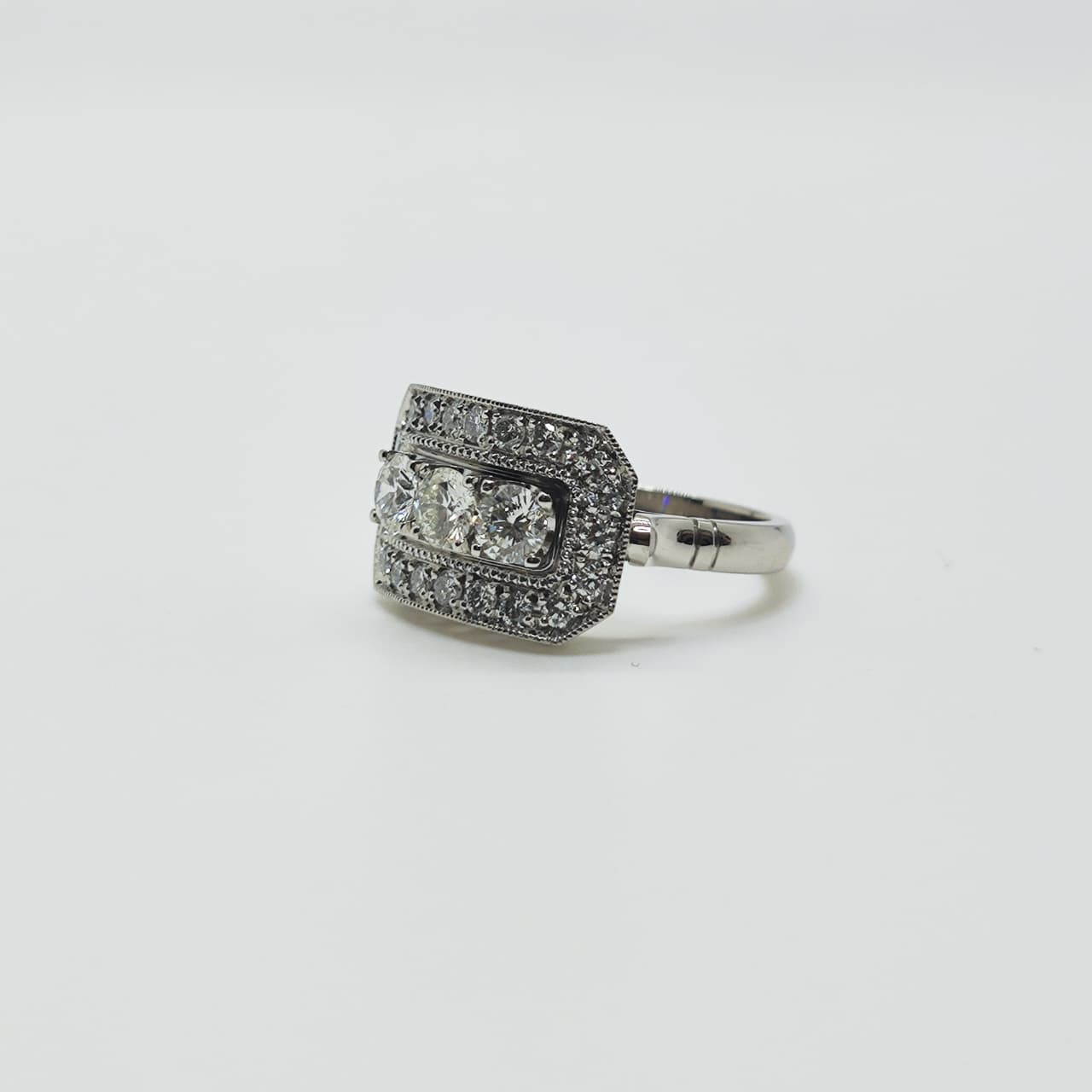 Anillo Placa Rectangular Platino 1 Quilate