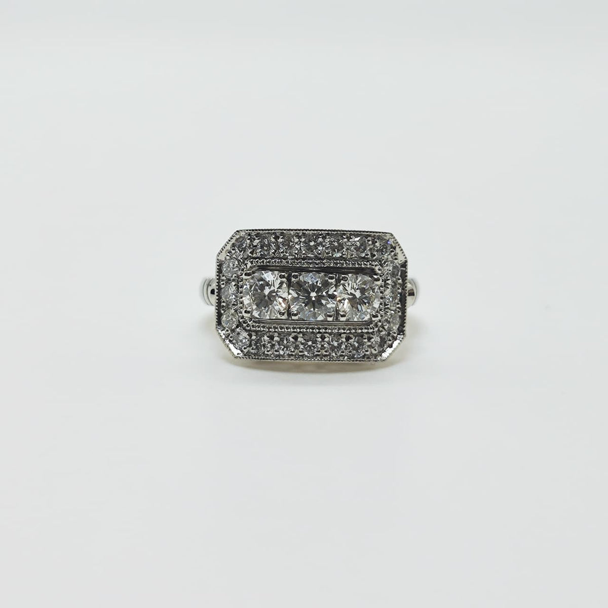Anillo Placa Rectangular Platino 1 Quilate