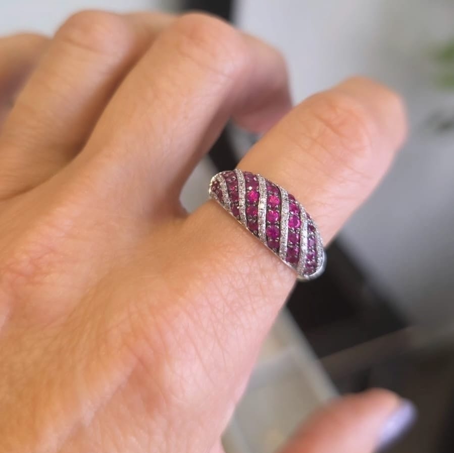 Anillo Rubi Bombé Oro Amarillo 18K