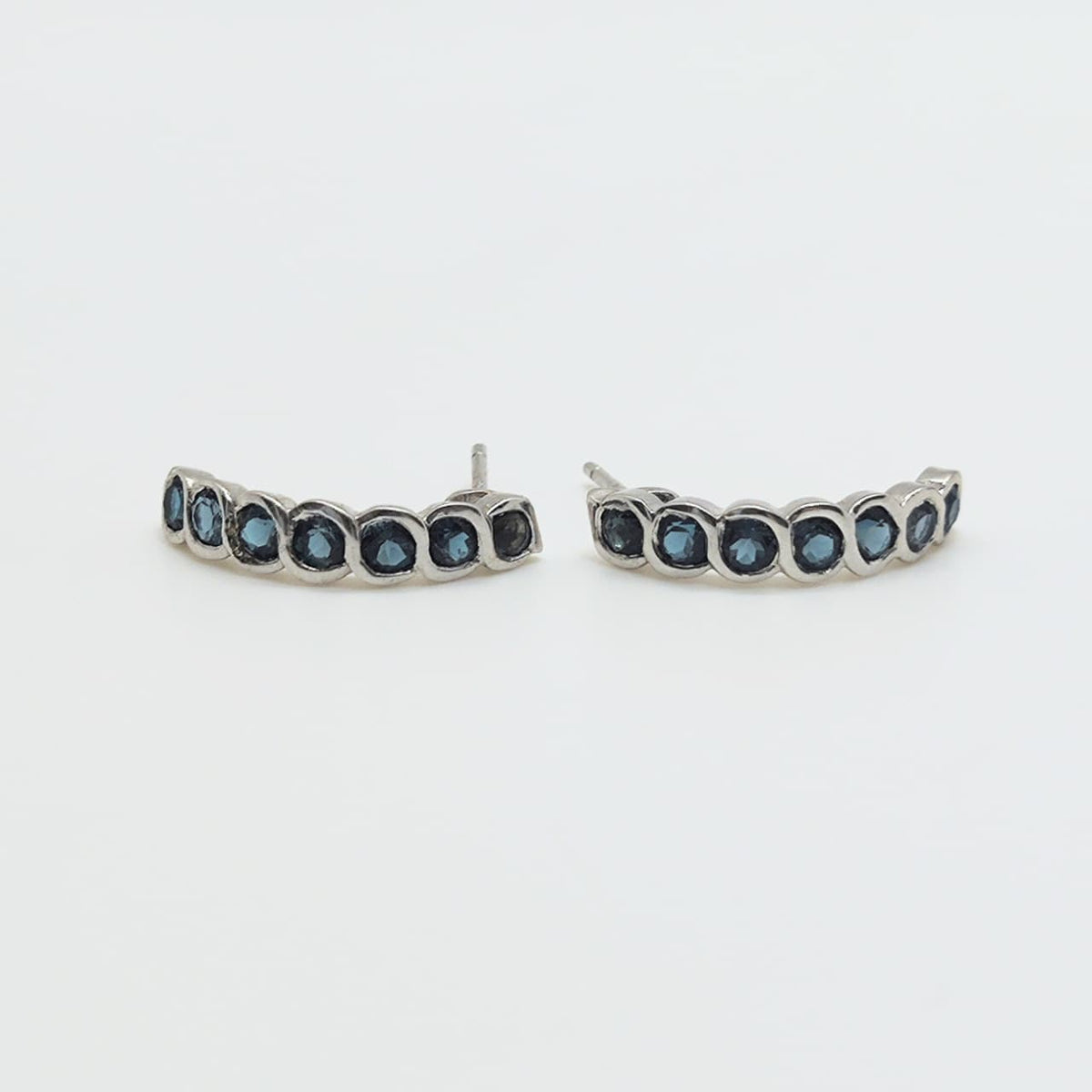 Aros Eslabones De Topacio Plata Rodinada