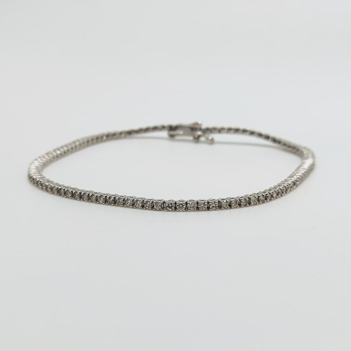 Pulsera Tenis Oro Blanco 18K Y Brillantes 1 Quilate