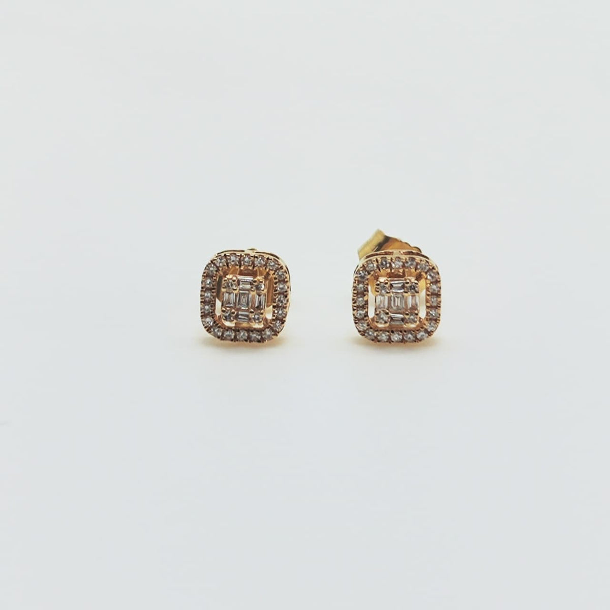 Aros Diamantes Baguette Oro Amarillo 18K