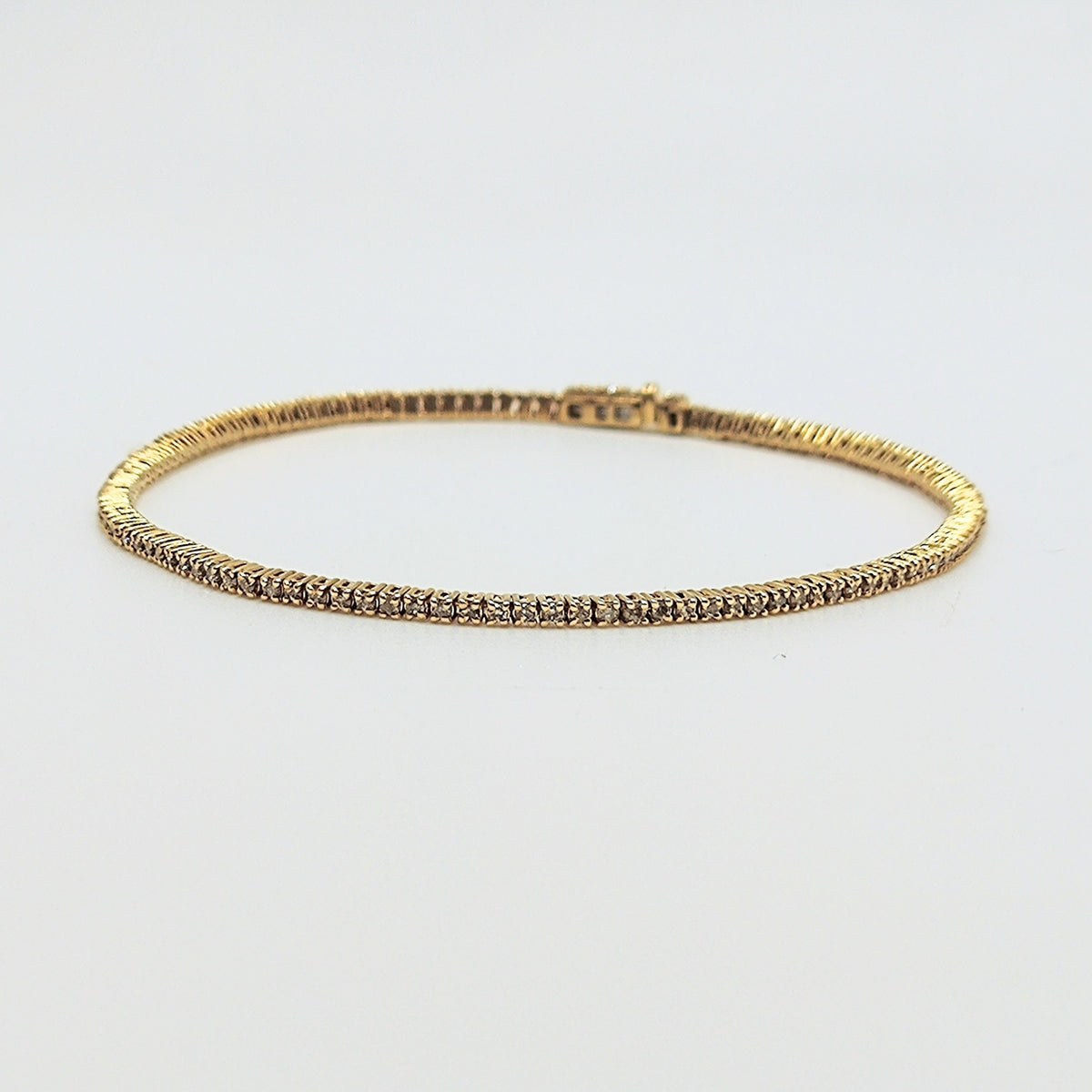 Pulsera Tenis Oro Amarillo Y Brillantes 1,10 Quilates