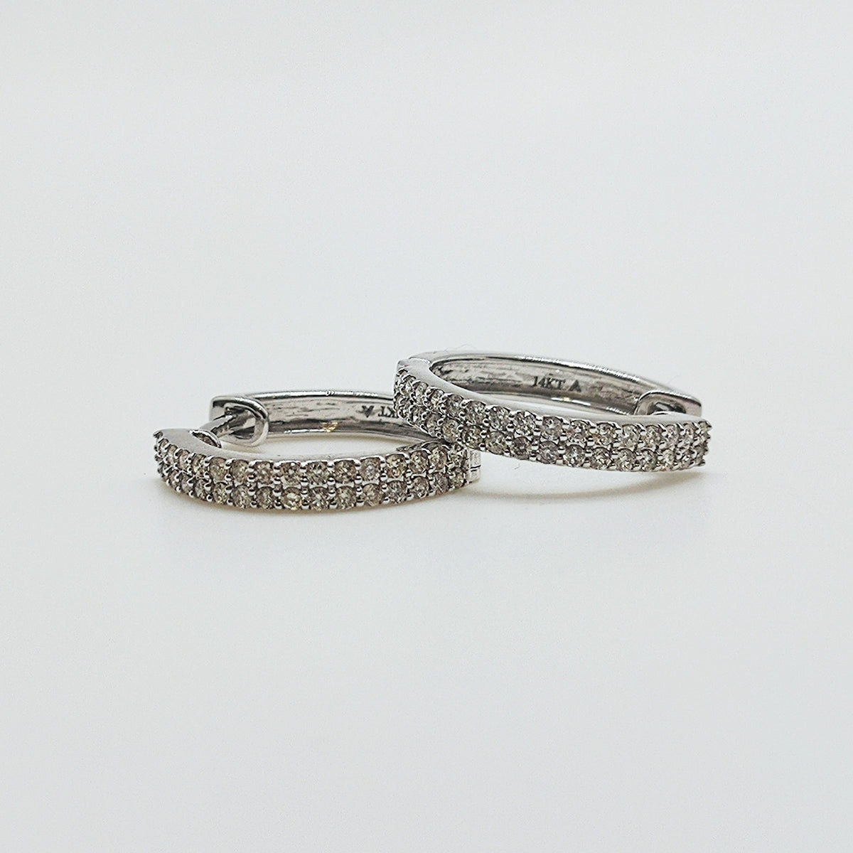 Argollas Oro Blanco Con Brillantes