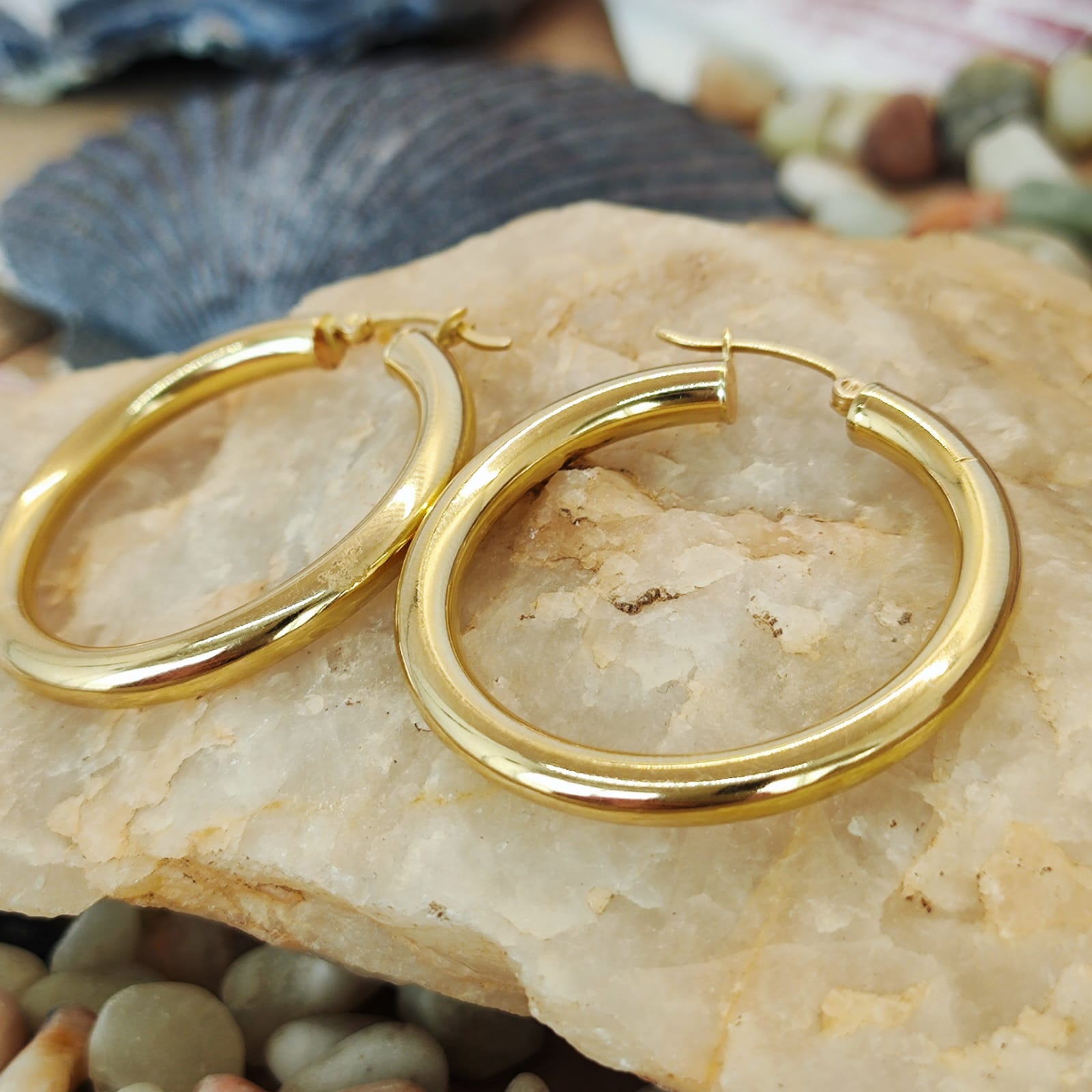 Argollas Bote Oro Amarillo 3,5cm