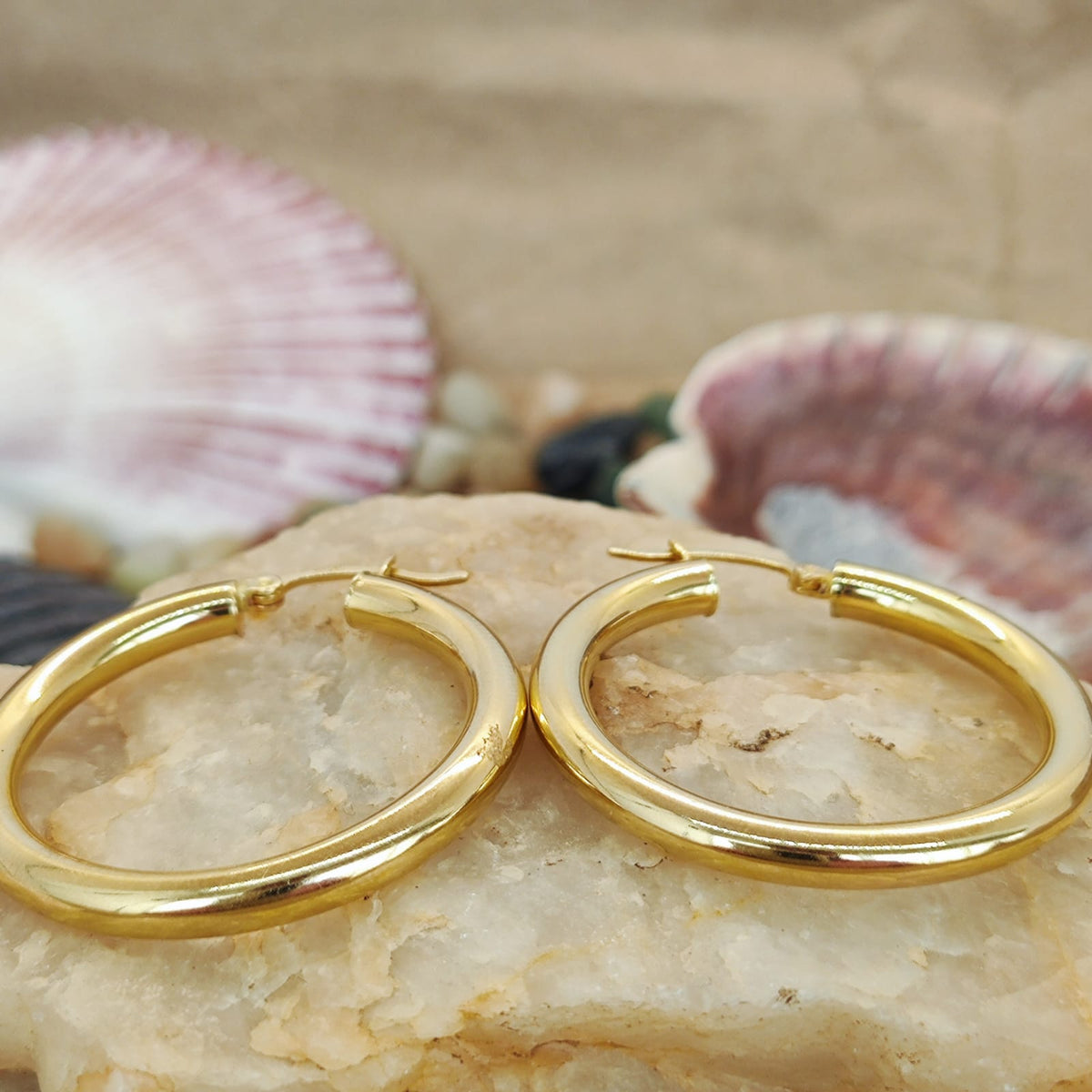 Argollas Bote Oro Amarillo 3,5cm