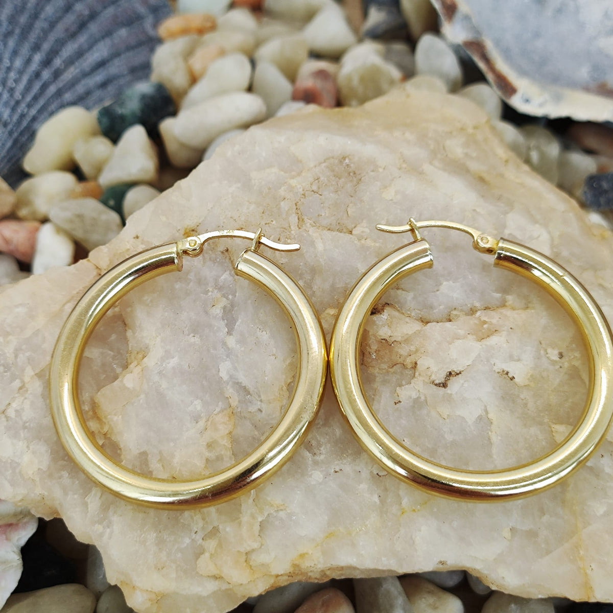 Argollas Bote Oro Amarillo 3,5cm