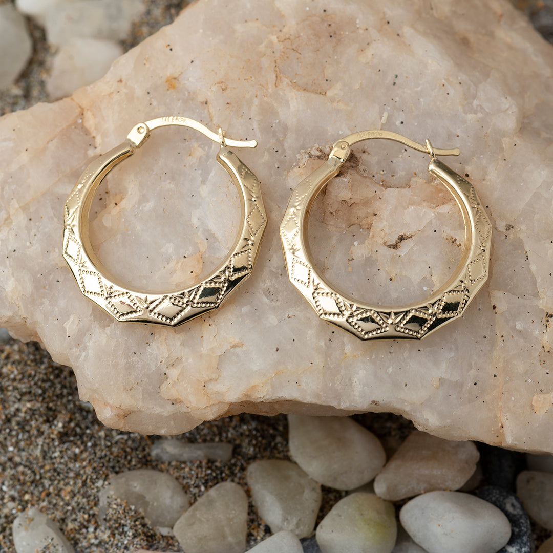 Argollas Oro Amarillo Con Grabado