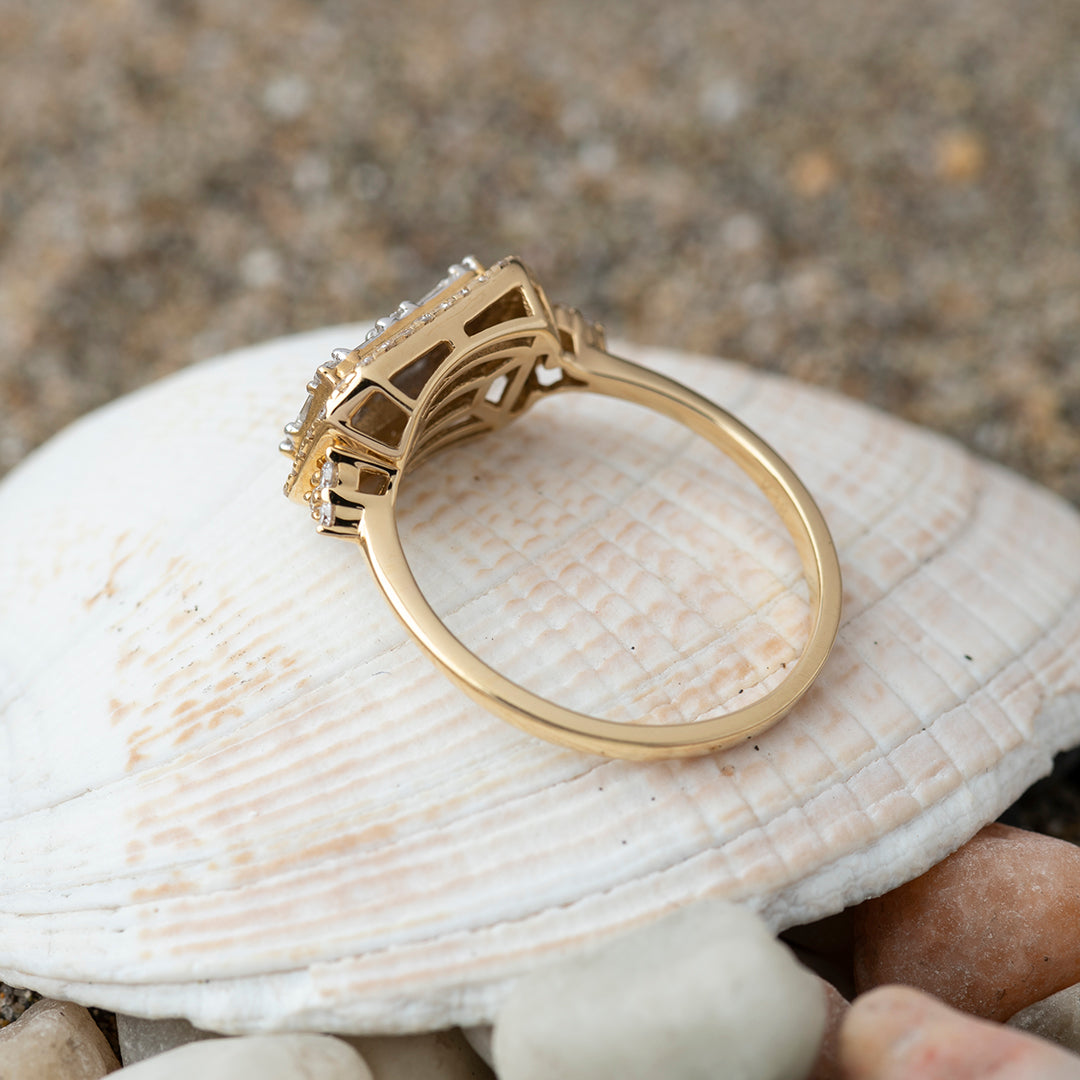 Anillo Placa Baguette Oro Amarillo 18K