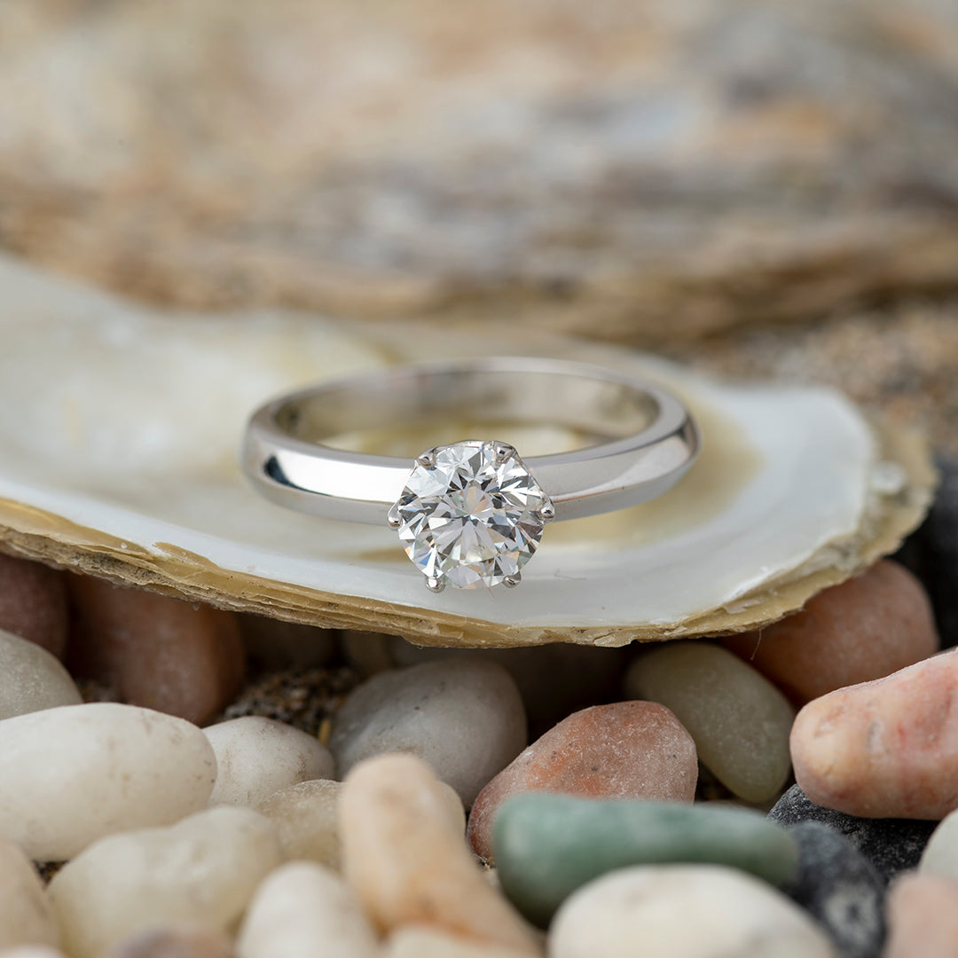 Anillo Platino Solitario Corona 1,00 Carat