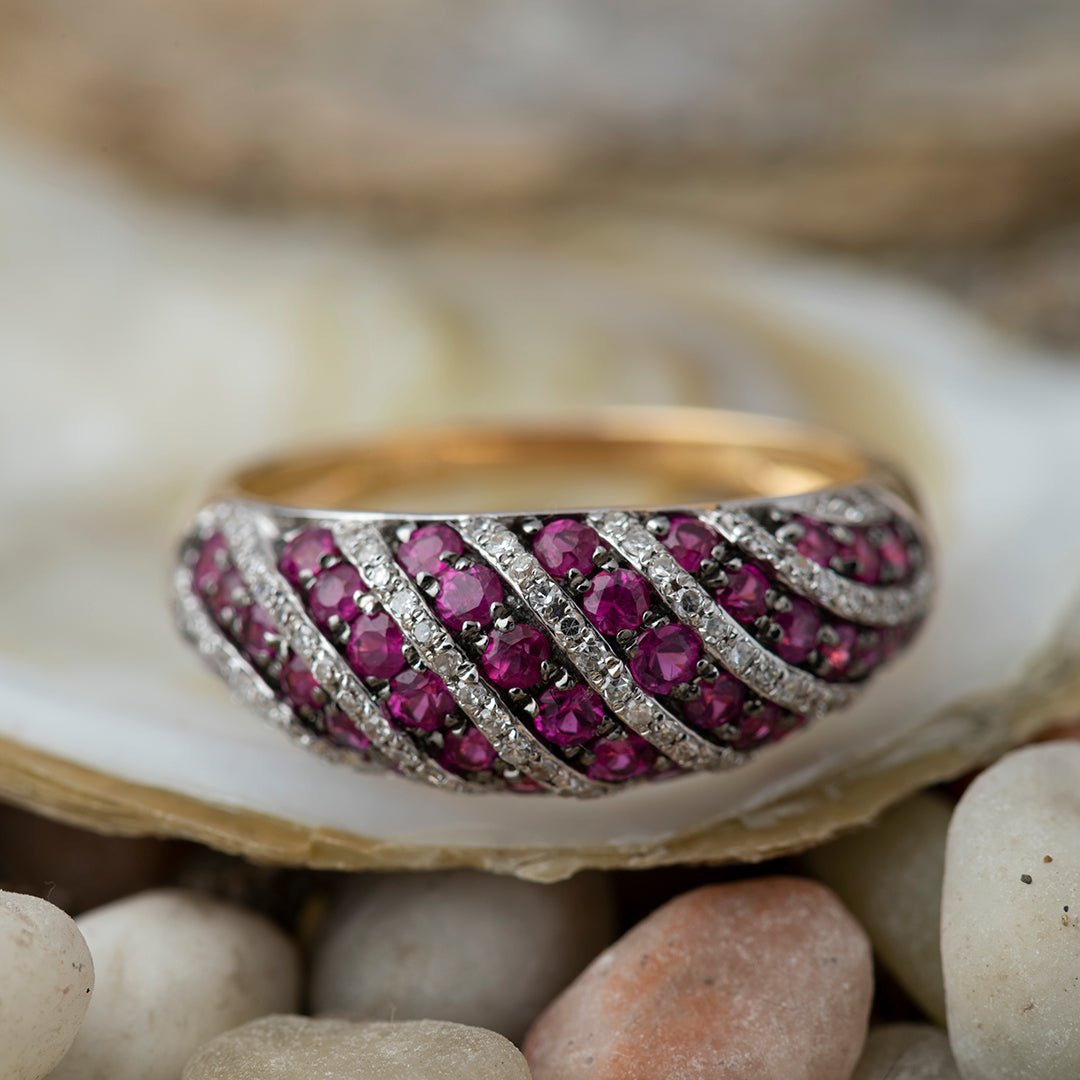 Anillo Rubi Bombé Oro Amarillo 18K