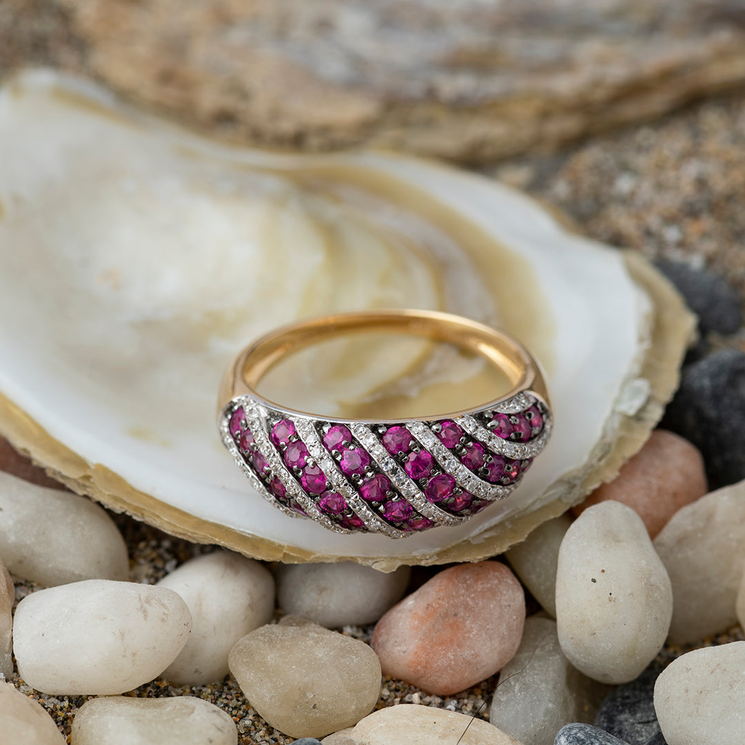 Anillo Rubi Bombé Oro Amarillo 18K