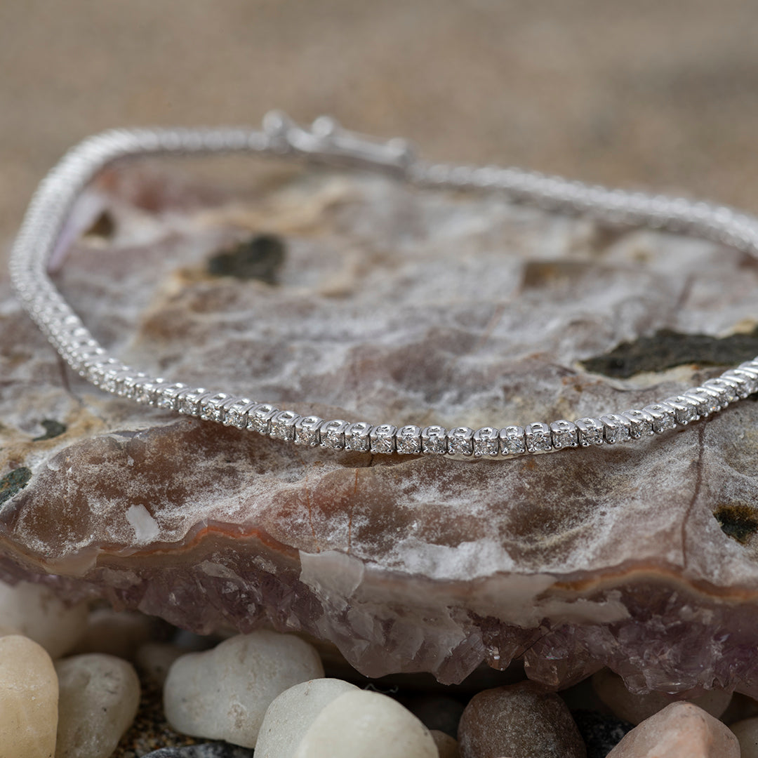Pulsera Tenis Diamantes 1,07ct Oro Blanco 18K