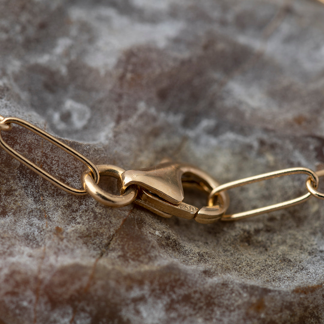 Pulsera Clip Oro Amarillo 18K Círculo Brillantes