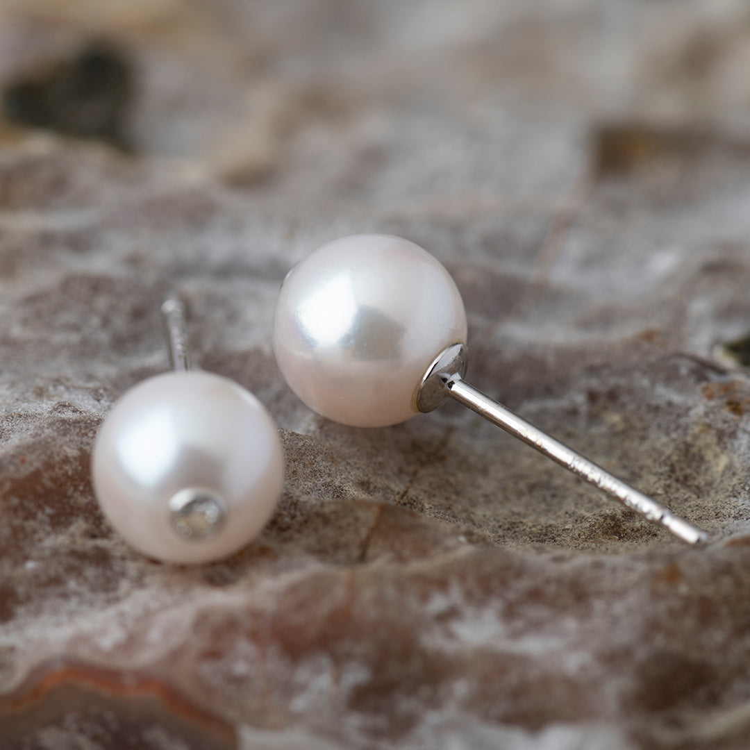 Perlas Cultivadas 5mm Diamante Oro Blanco 18K