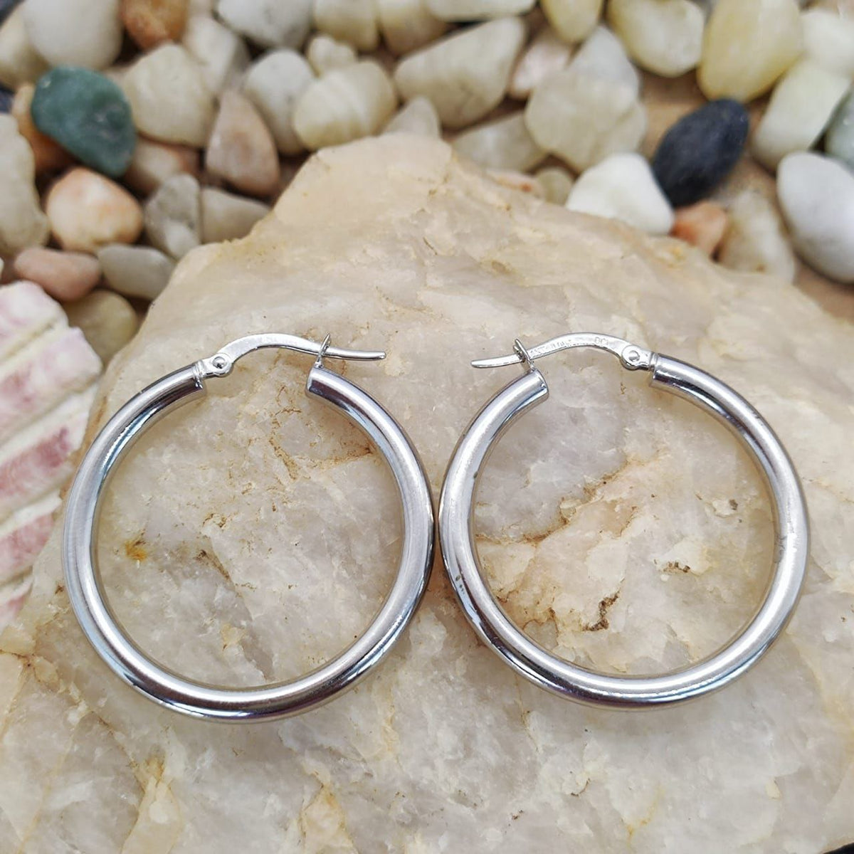 Argollas Bombe Oro Blanco 3,2cm