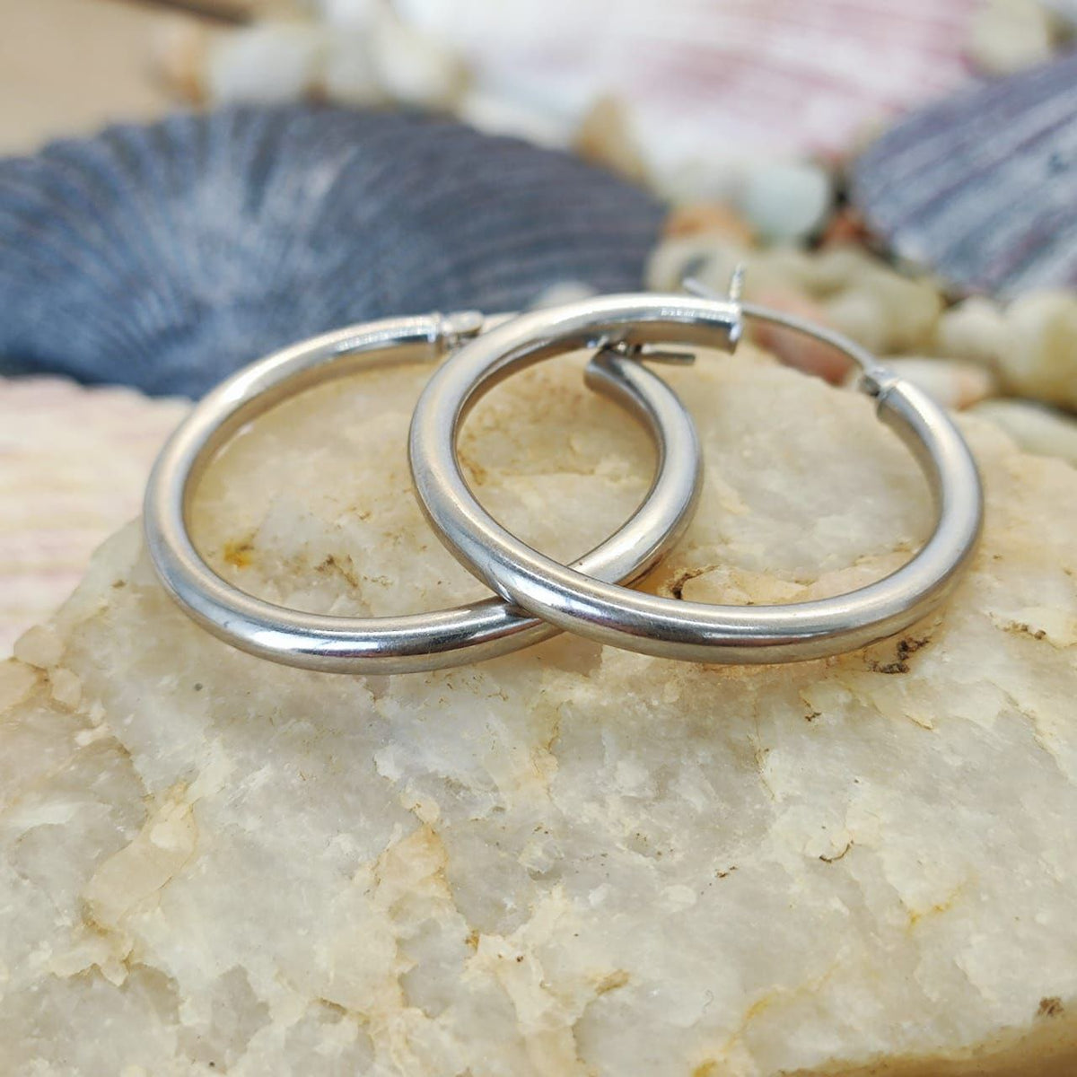 Argollas Bombe Oro Blanco 3,2cm