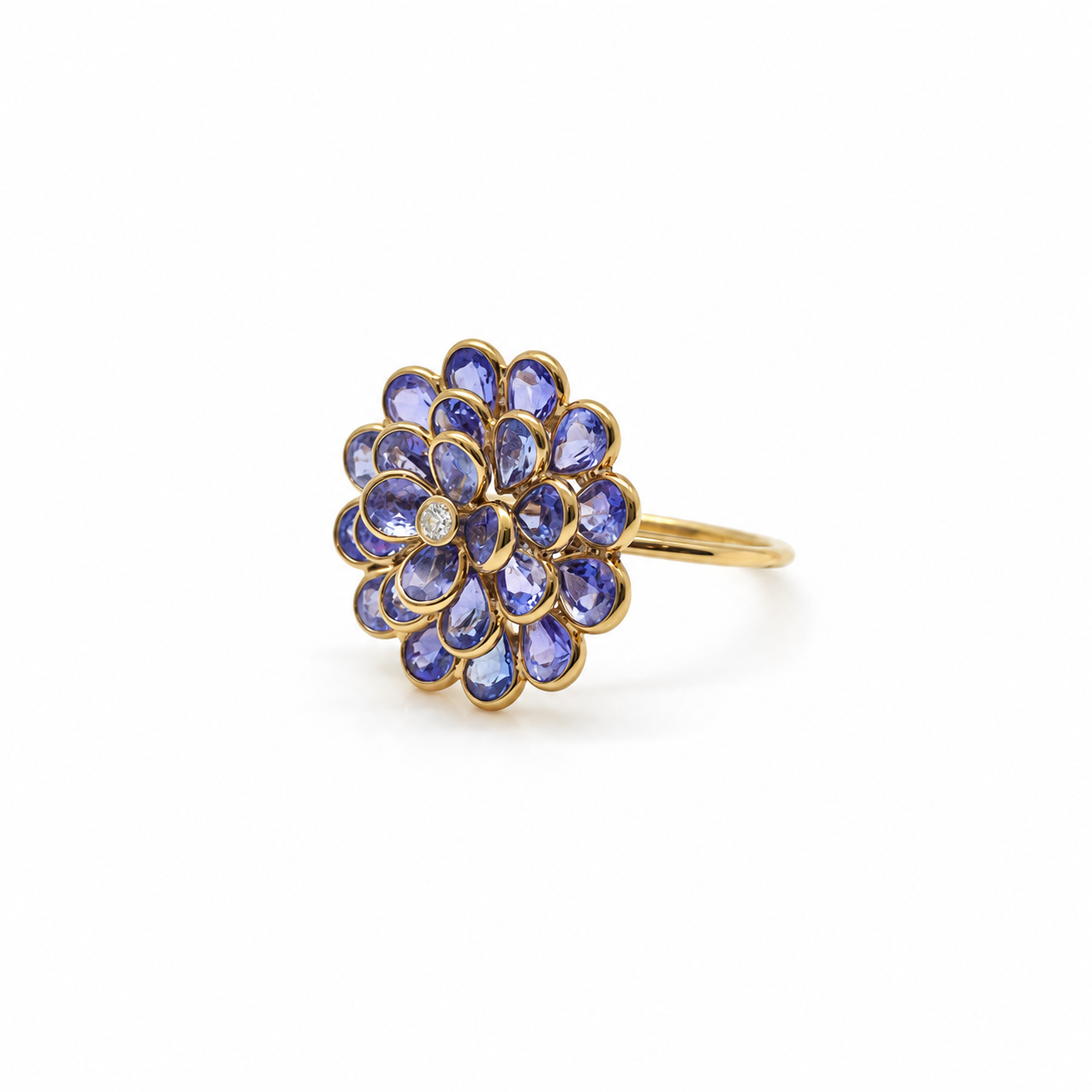 Anillo Flor Tanzanita